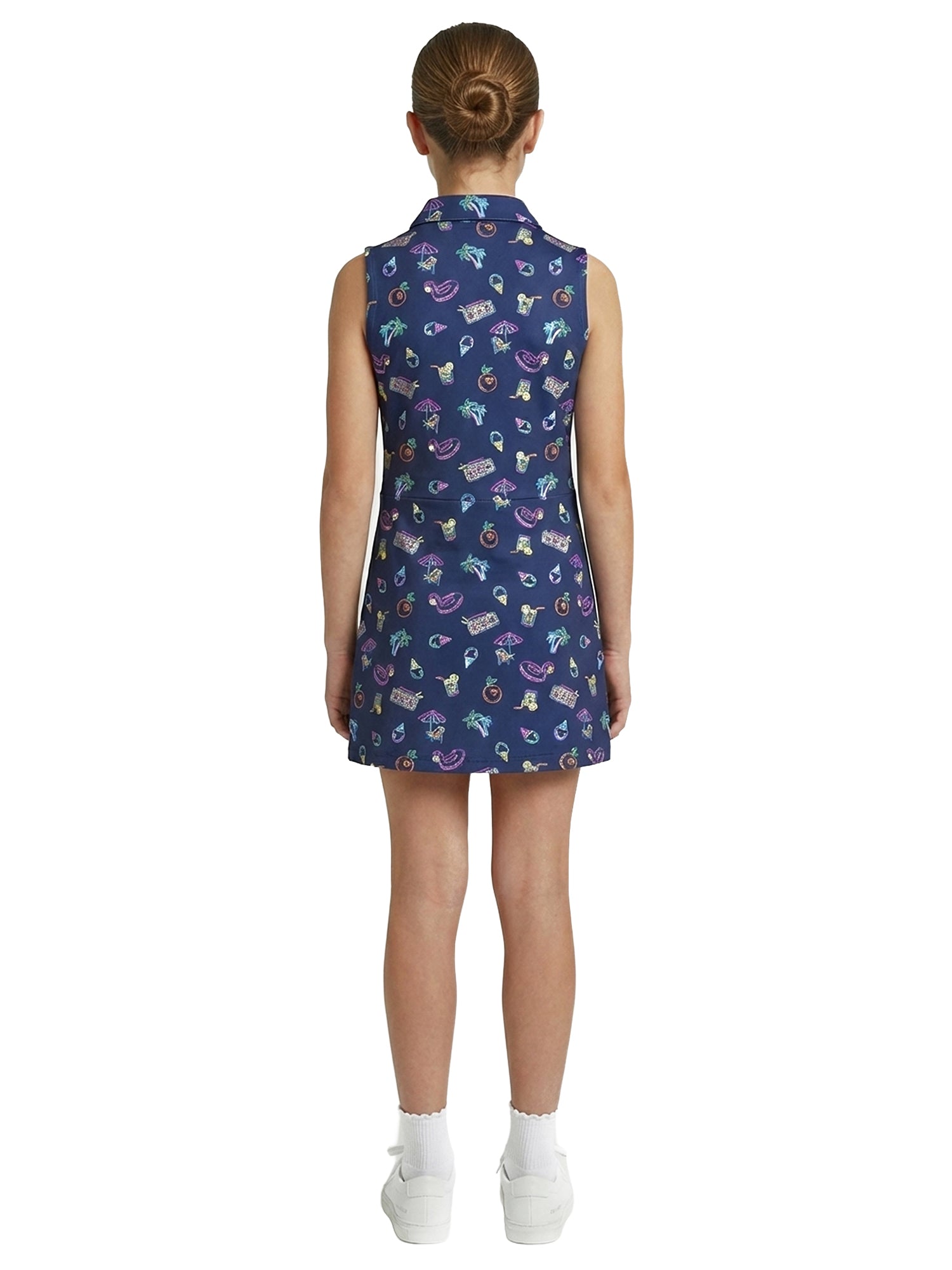 Girls Ida Dress - Neon Pool Party - Sodalight Blue