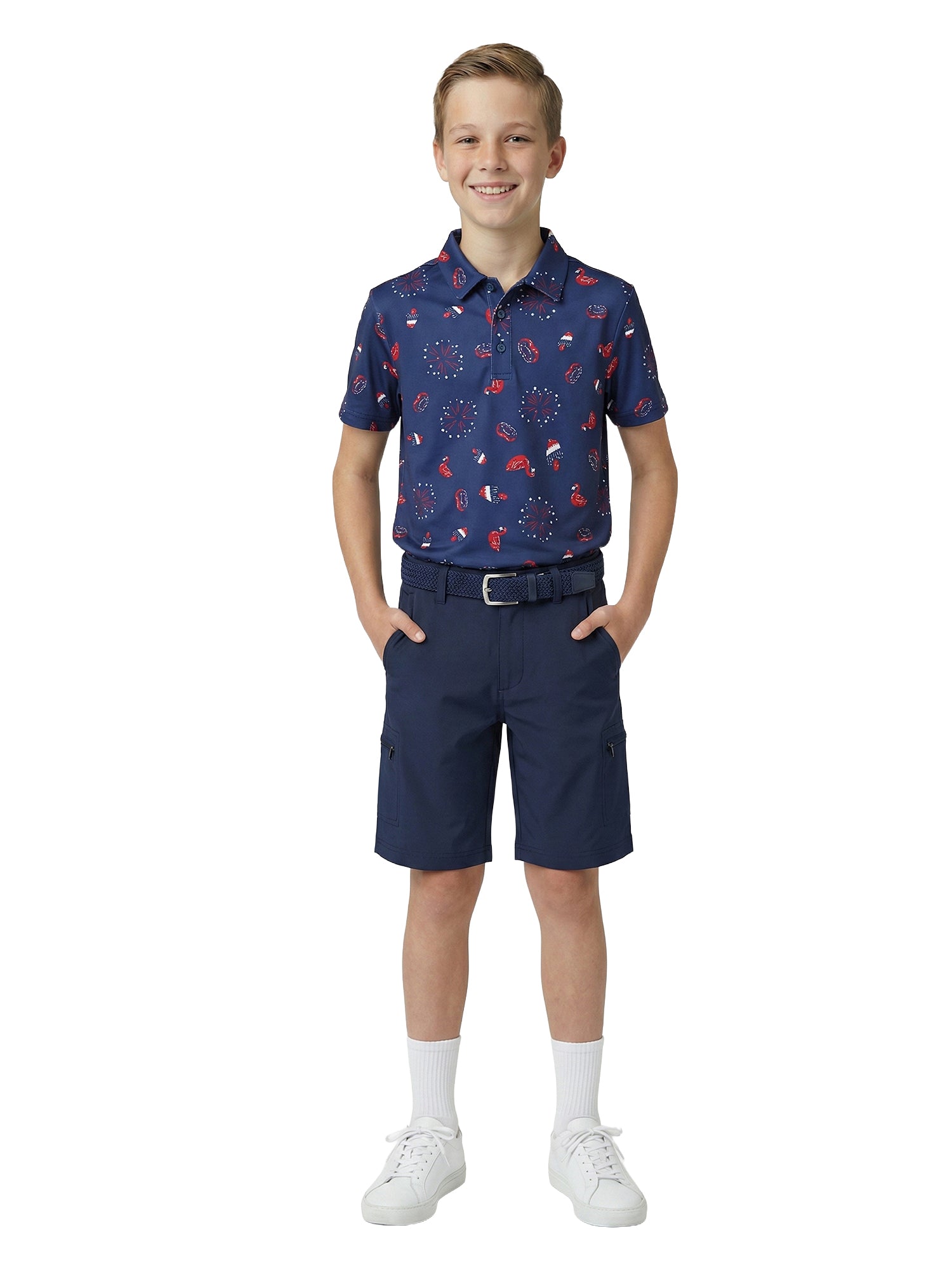 Boys G.O.A.T. Polo - Floatie Flamingo - Sodalight Blue