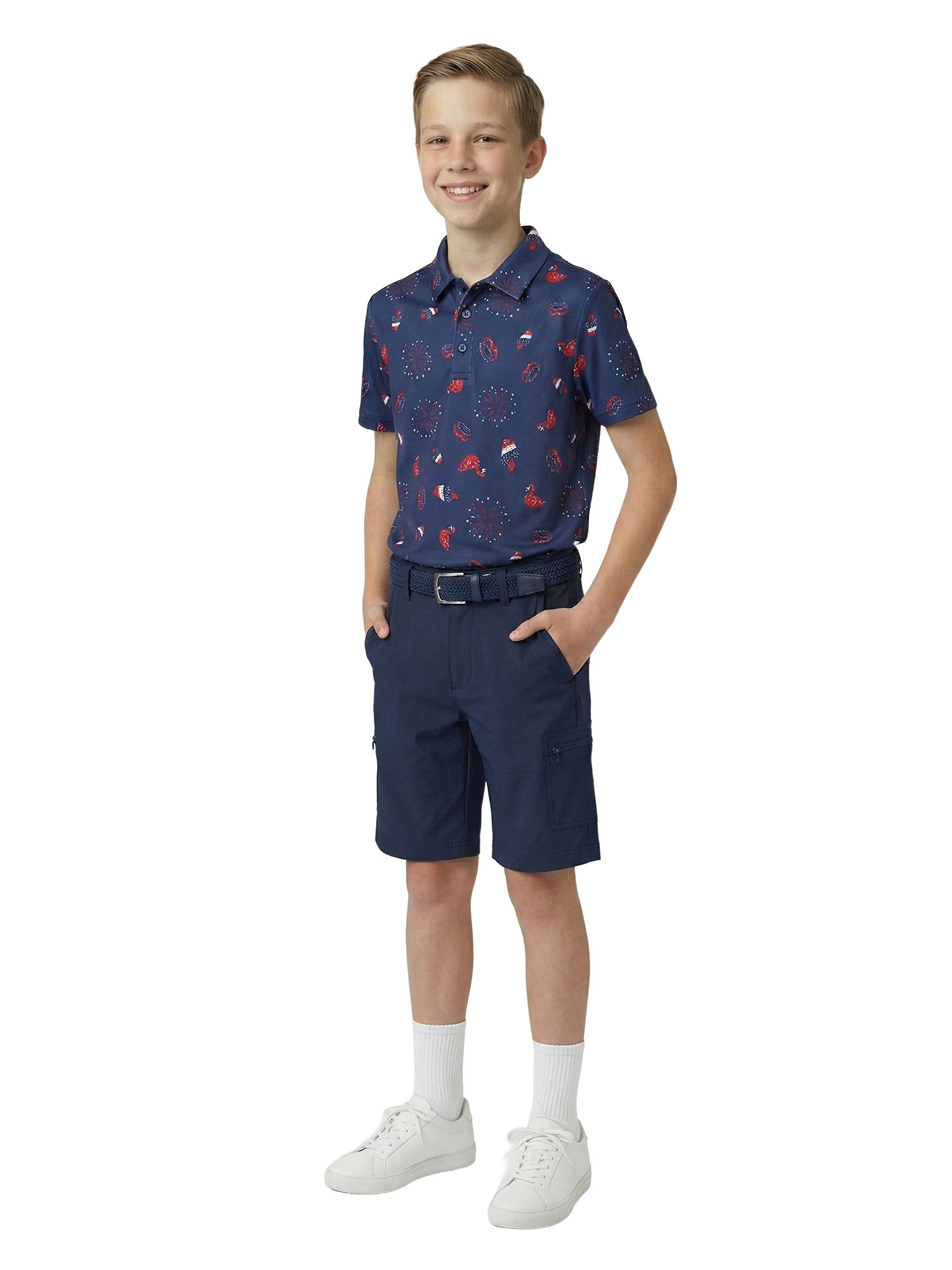 Boys G.O.A.T. Polo - Floatie Flamingo - Sodalight Blue