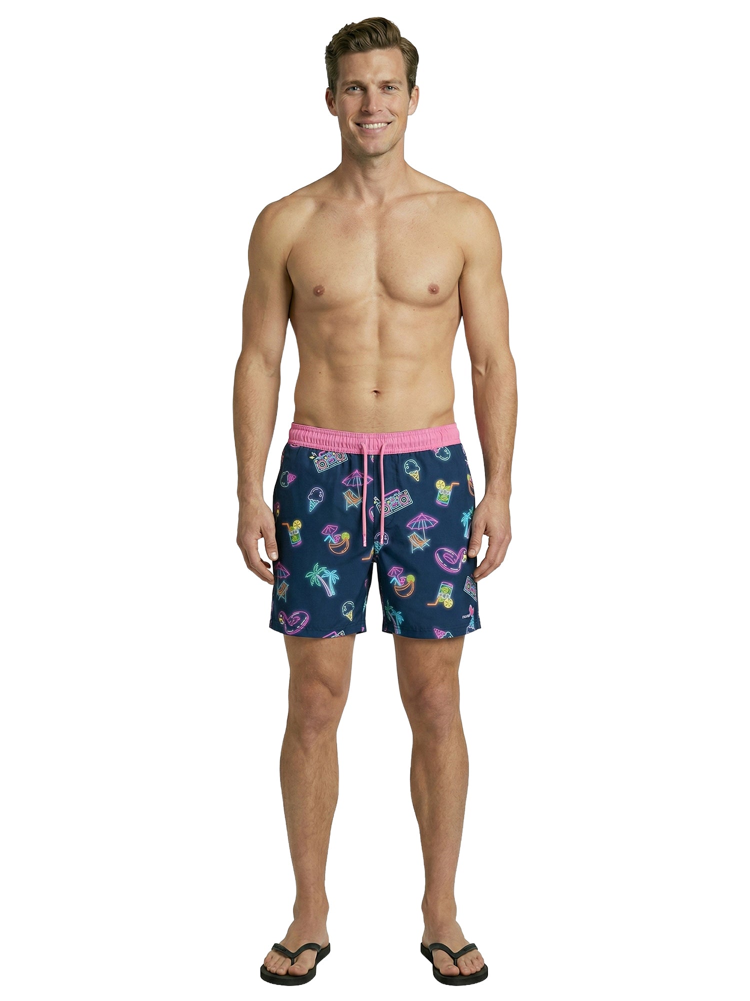 Patrick Swim Short - Neon Pool Party - Sodalight Blue