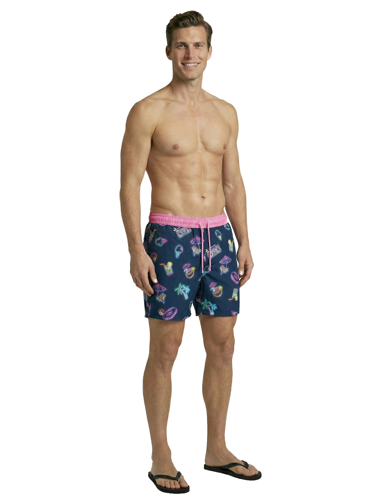 Patrick Swim Short - Neon Pool Party - Sodalight Blue