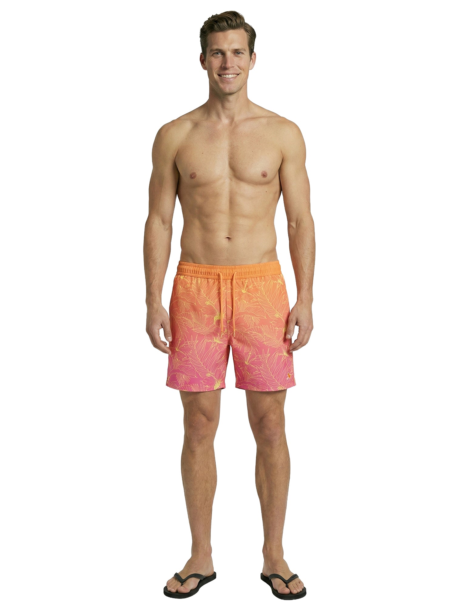 Patrick Swim Short - Hibiscus Tropical - Orange Ombre