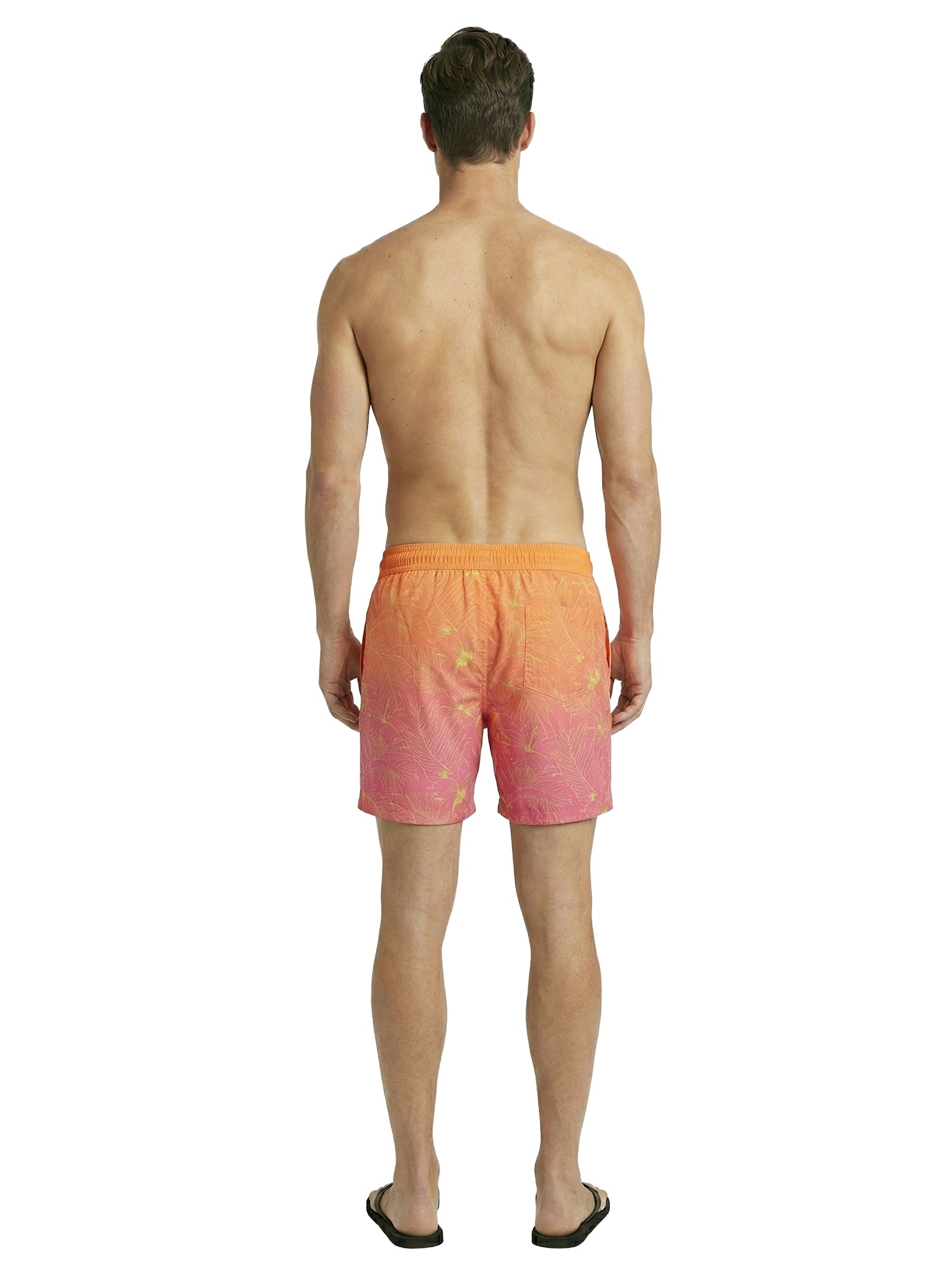 Patrick Swim Short - Hibiscus Tropical - Orange Ombre