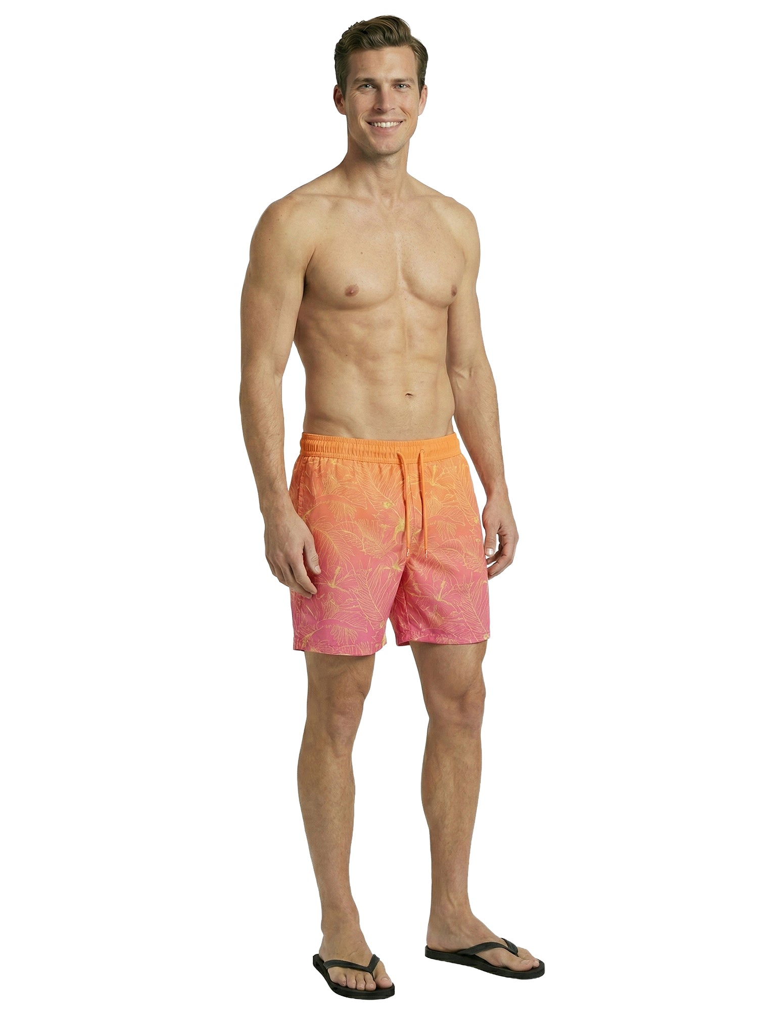 Patrick Swim Short - Hibiscus Tropical - Orange Ombre