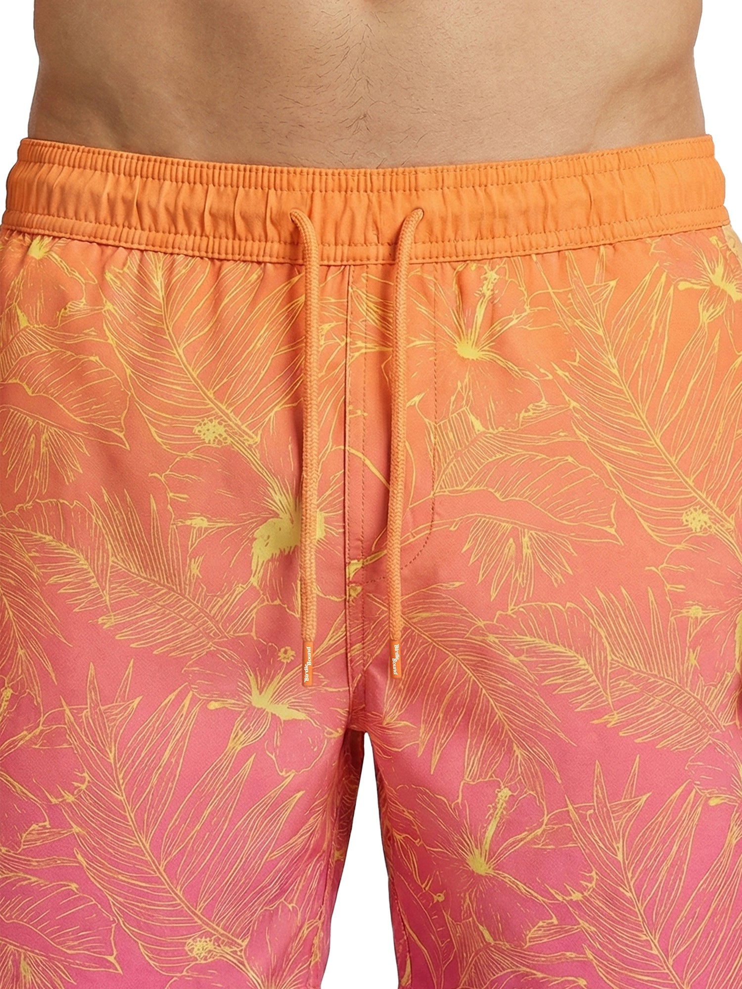 Patrick Swim Short - Hibiscus Tropical - Orange Ombre