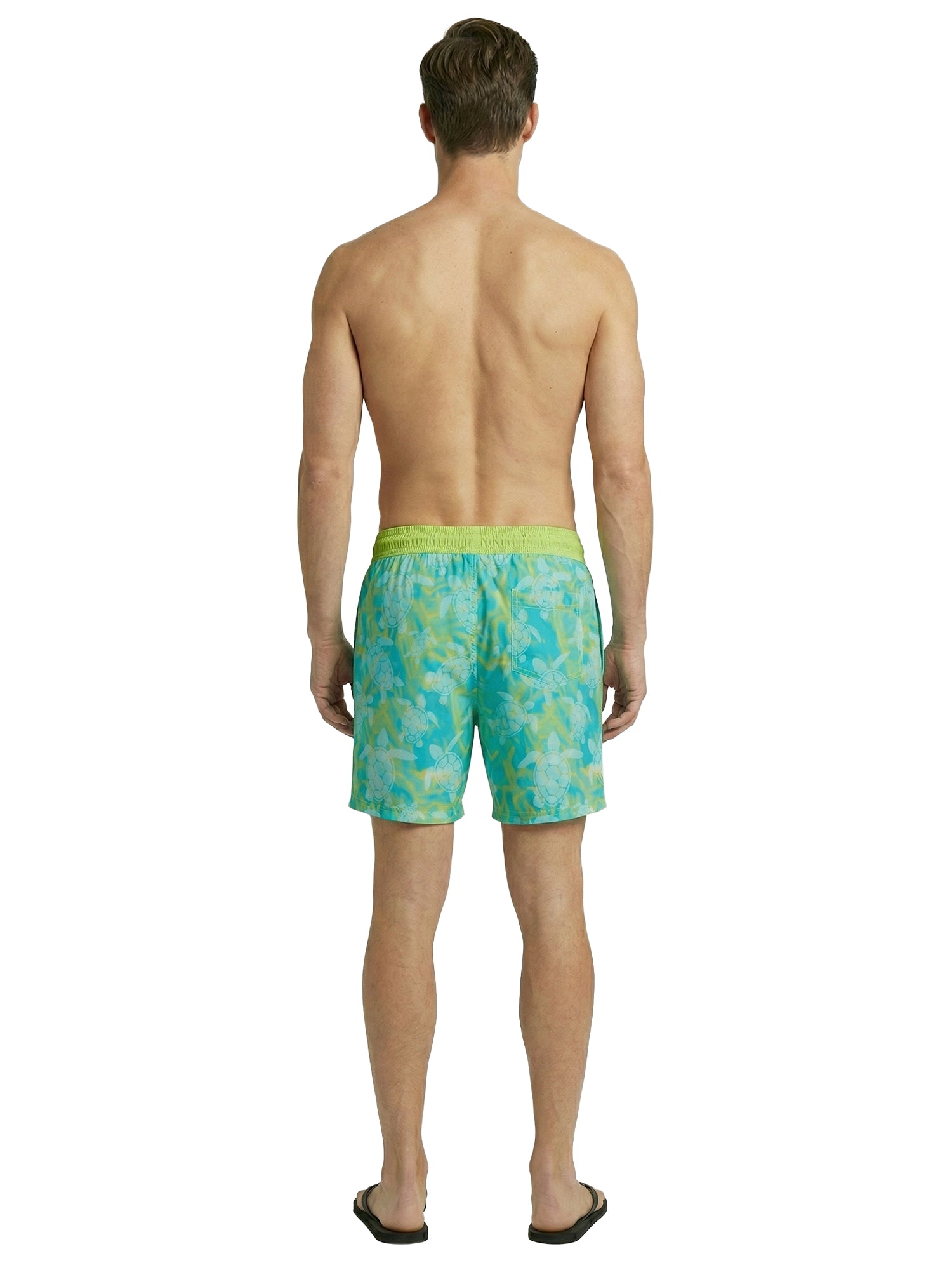 Patrick Swim Short - Swimming Turtles - Sharp Green