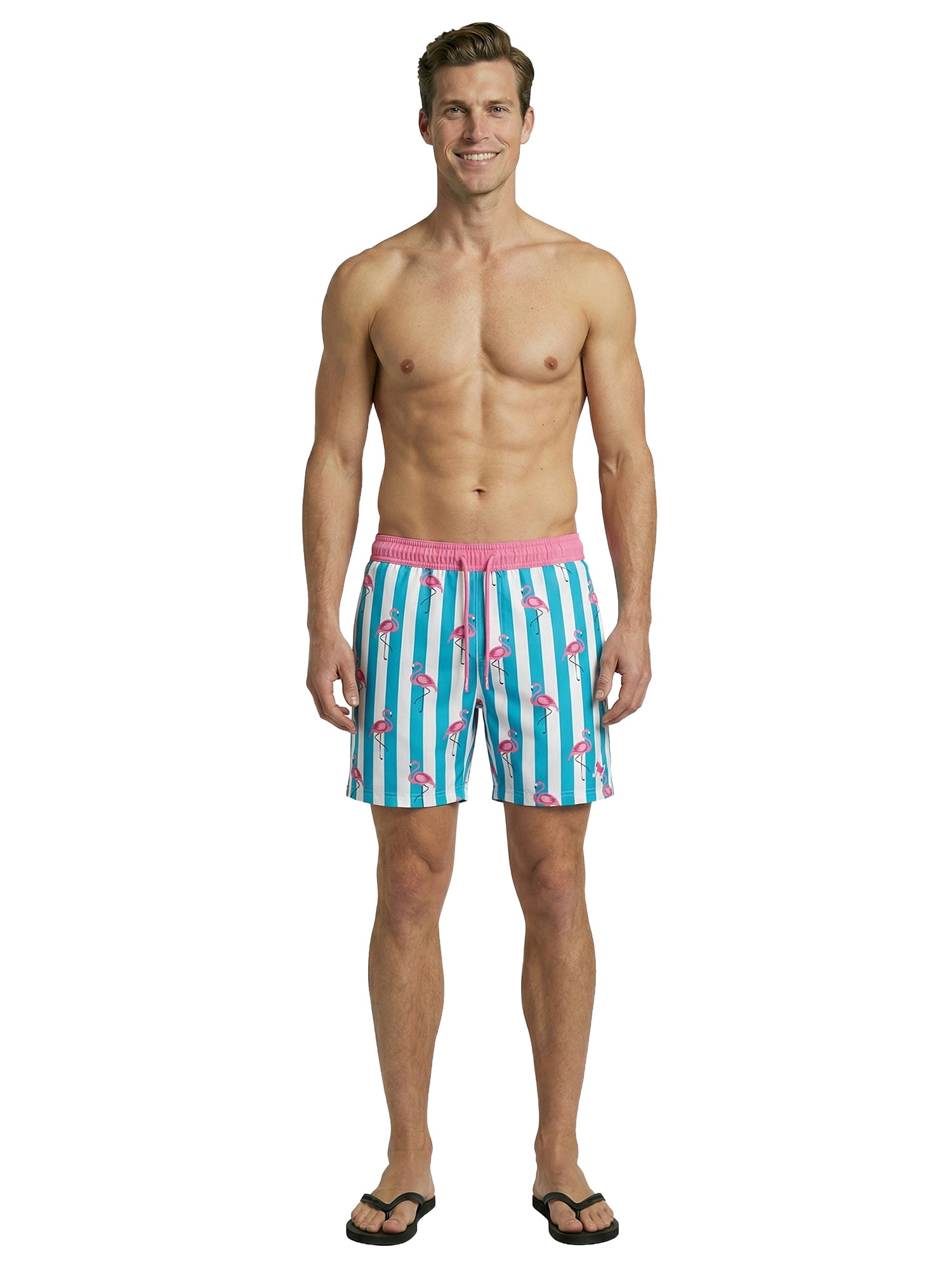 Patrick Swim Short - Beverly Flamingos - Bachelor Button