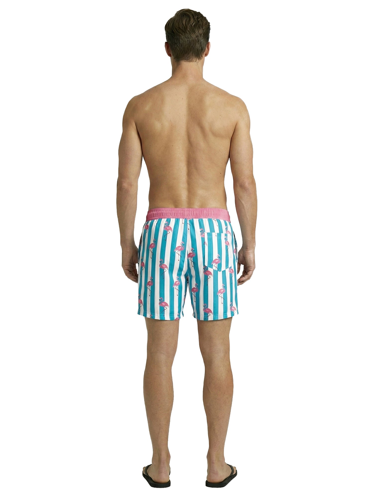 Patrick Swim Short - Beverly Flamingos - Bachelor Button