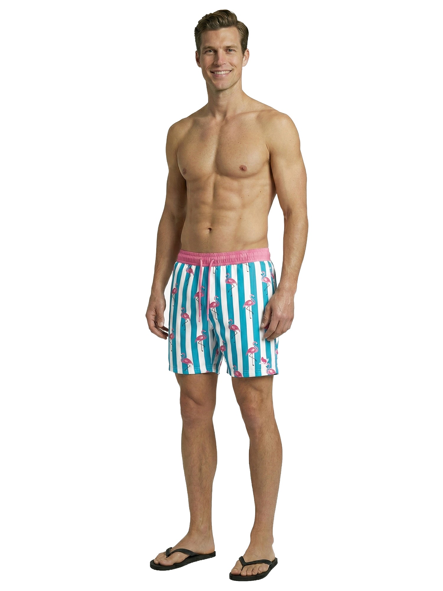 Patrick Swim Short - Beverly Flamingos - Bachelor Button