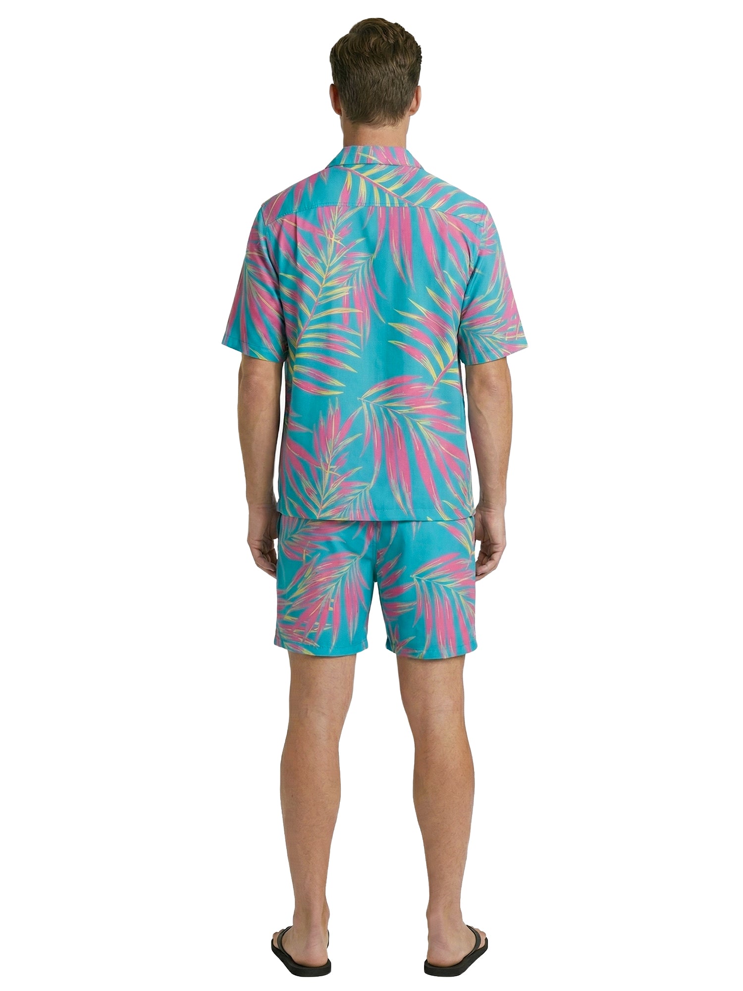 Patrick Swim Short - Leaves - Bachelor Button