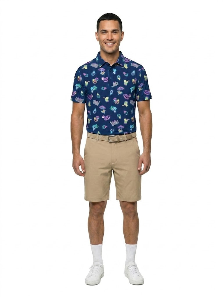 The G.O.A.T. Polo - Neon Pool Party - Sodalight Blue