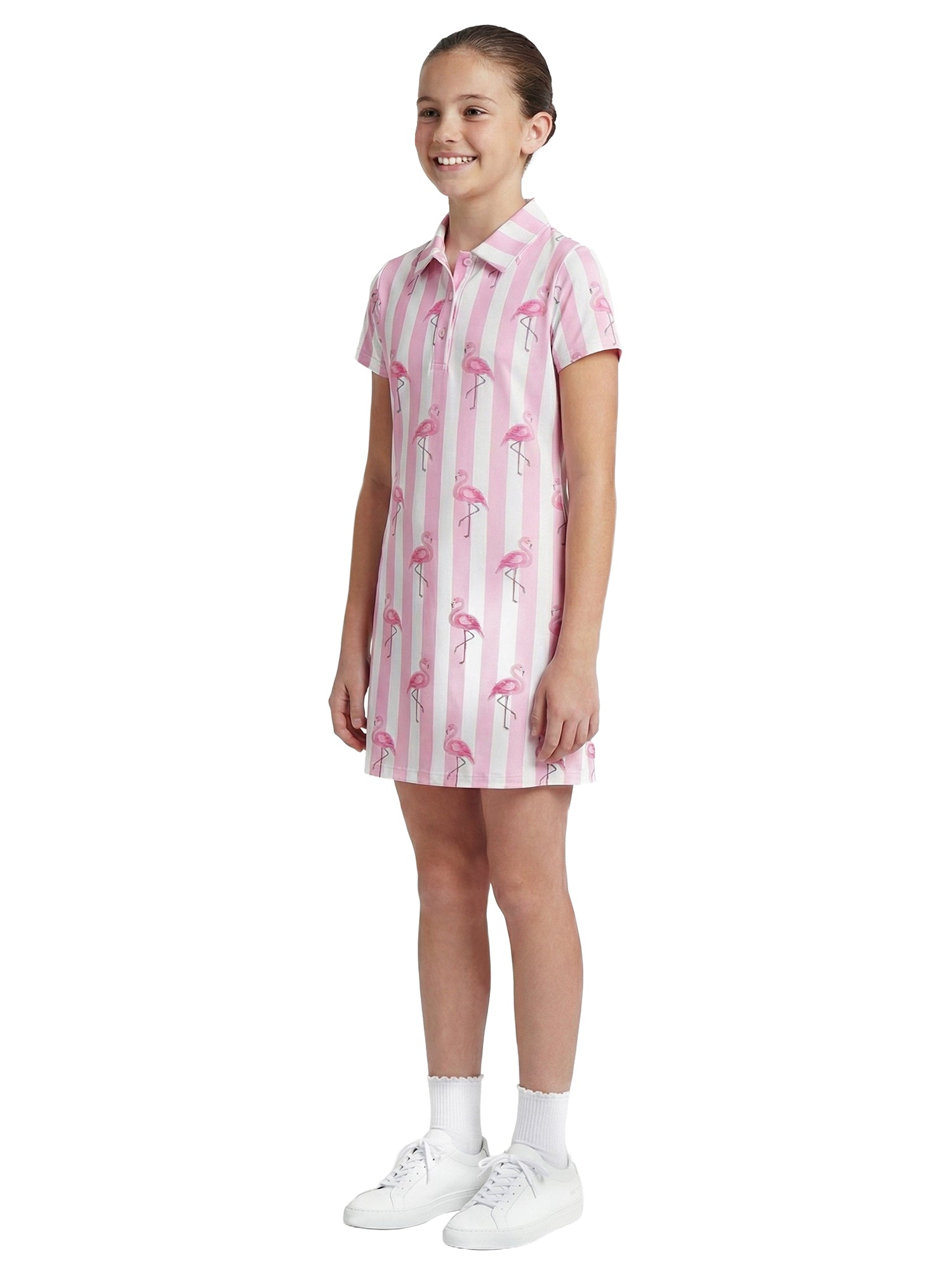 Girls Anjie Dress - Beverly Flamingo - Light Pink