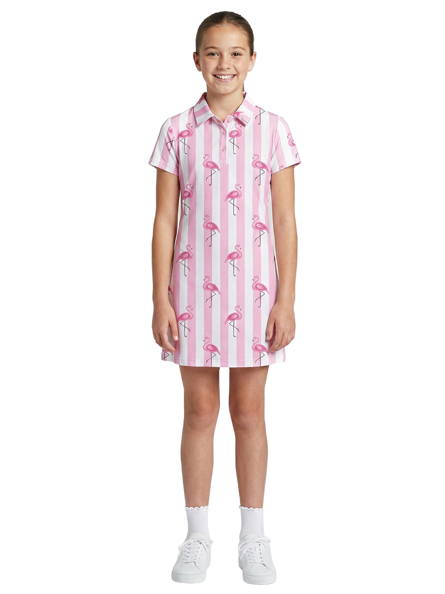Girls Anjie Dress - Beverly Flamingo - Light Pink