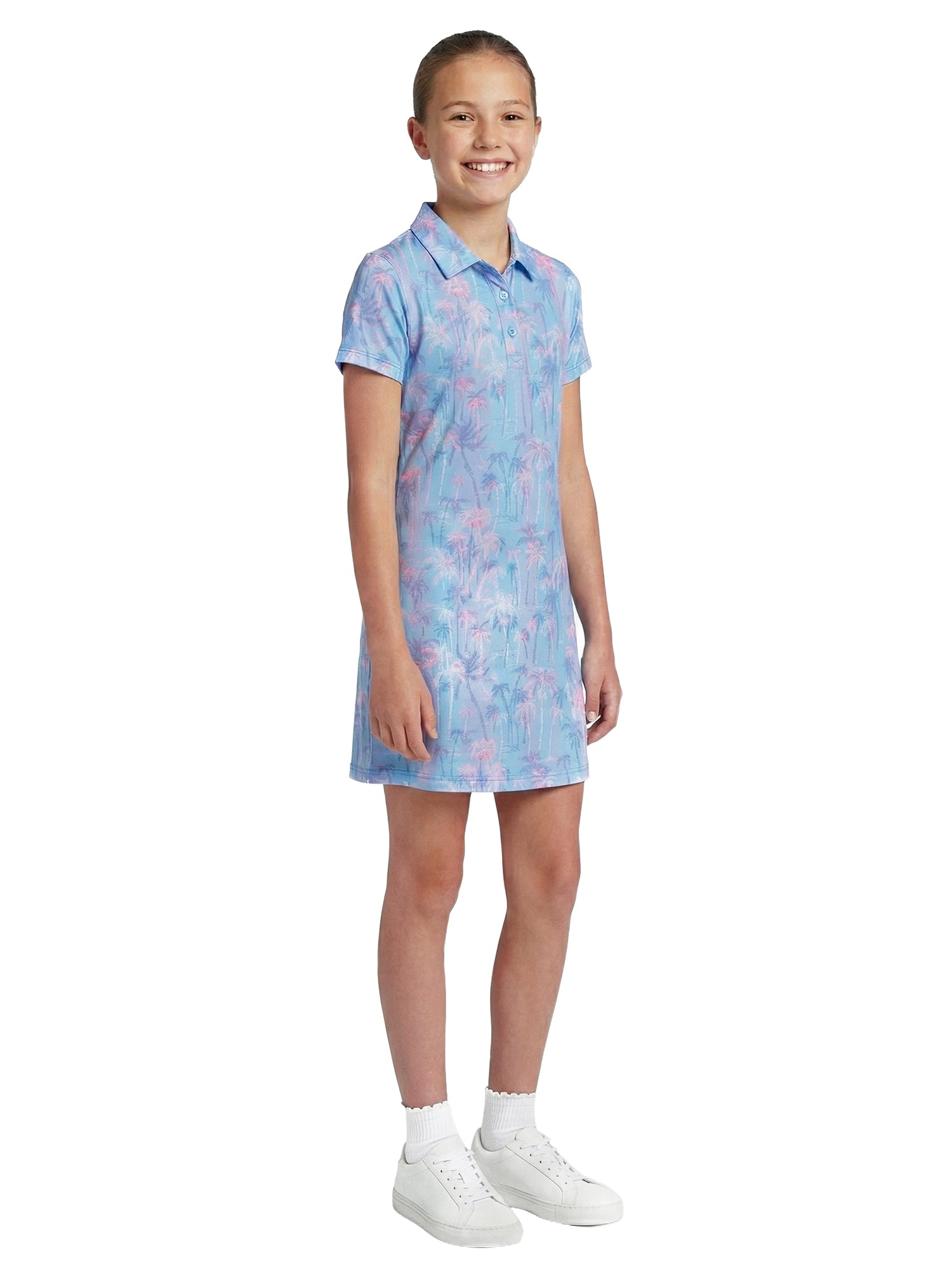Girls Anjie Dress - Beachy Palm Ombre - Digital Lavender