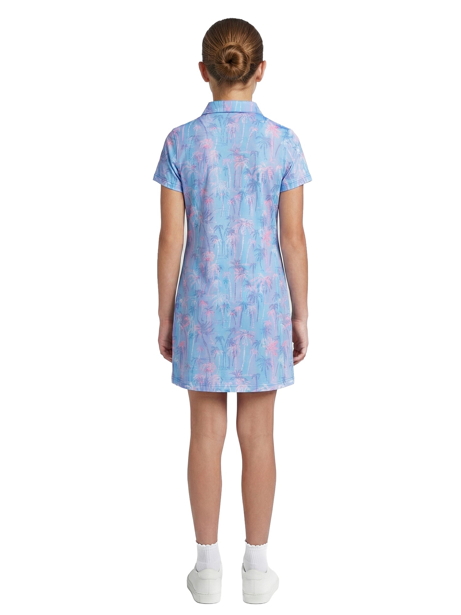 Girls Anjie Dress - Beachy Palm Ombre - Digital Lavender