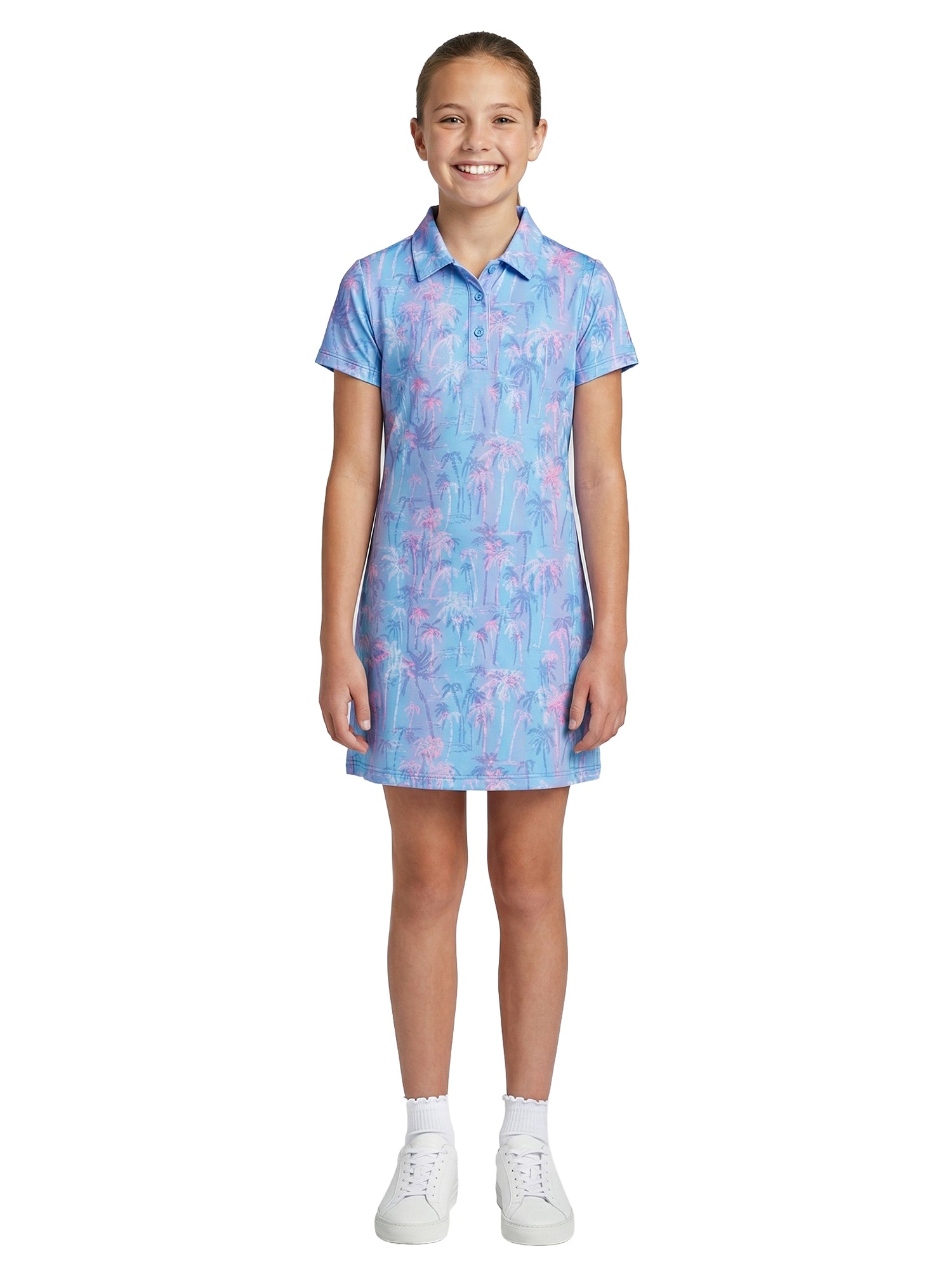 Girls Anjie Dress - Beachy Palm Ombre - Digital Lavender