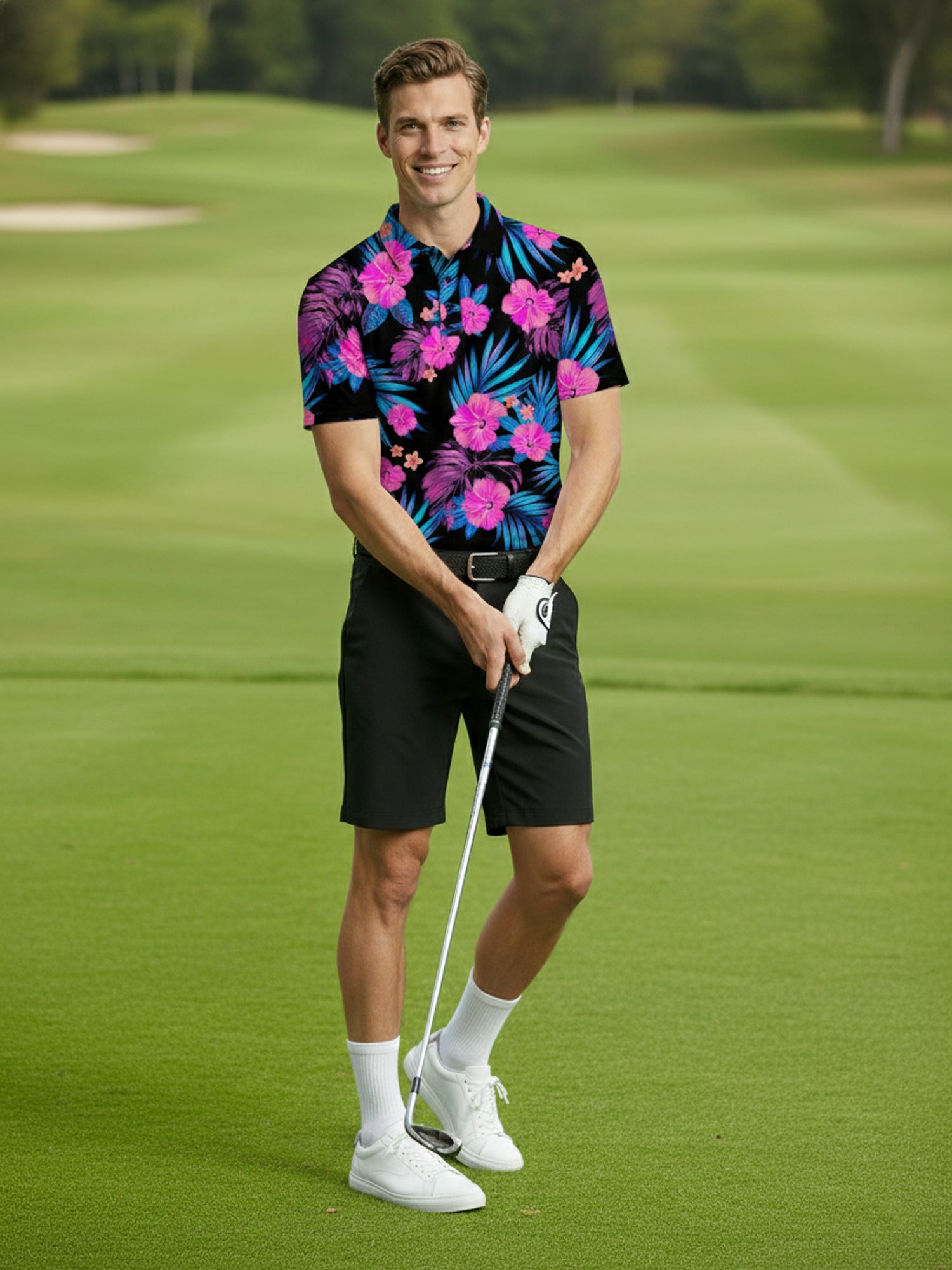 The G.O.A.T. Polo - Hawaiian Dream - Black