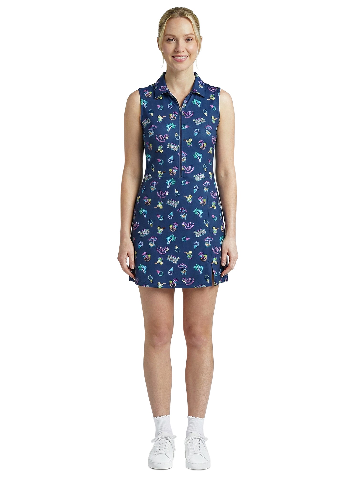 Ida Dress - Neon Pool Party - Sodalight Blue