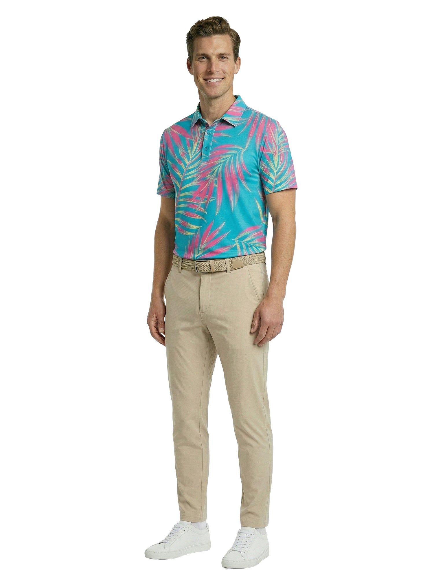 The G.O.A.T. Polo - Leaves - Bachelor Button