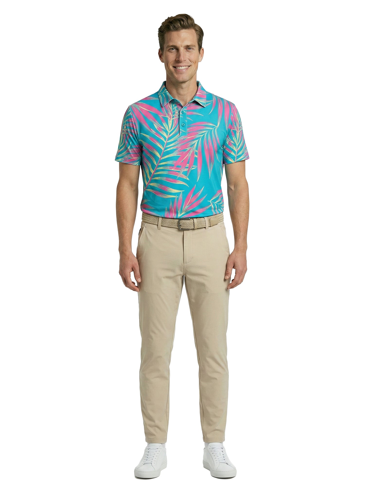 The G.O.A.T. Polo - Leaves - Bachelor Button