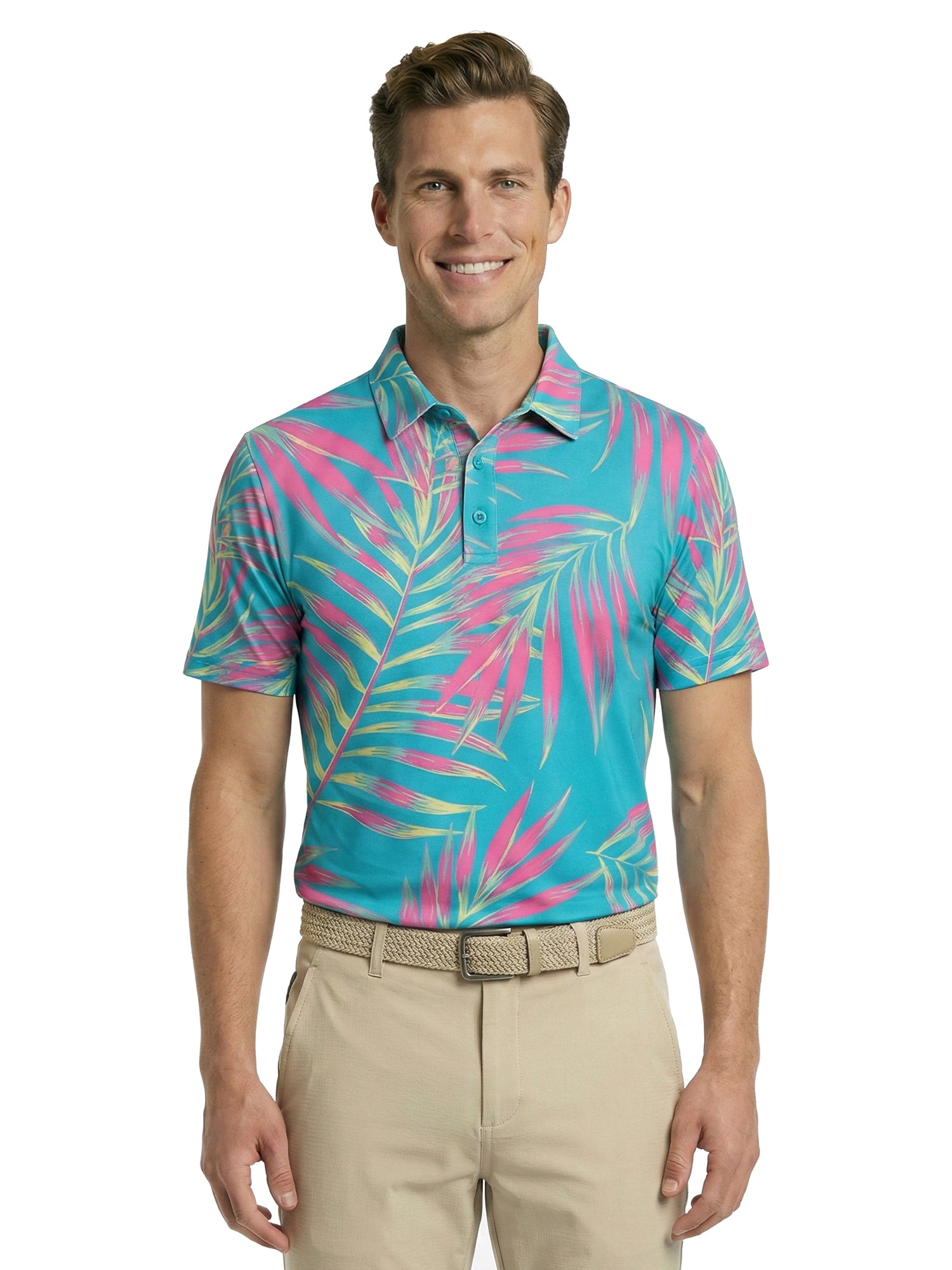 The G.O.A.T. Polo - Leaves - Bachelor Button