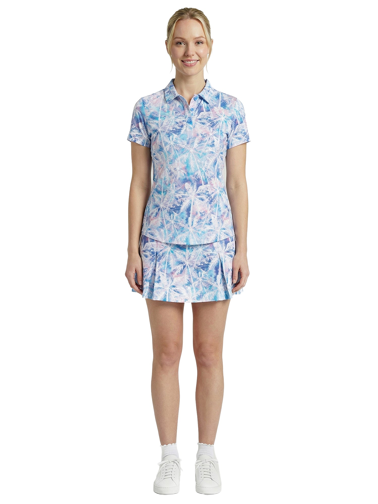 Thanya Polo - Tie Dye Tropical - White