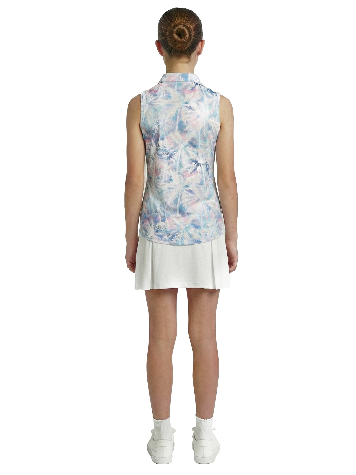 Girls Gemma Polo - Tie Dye Tropical - White