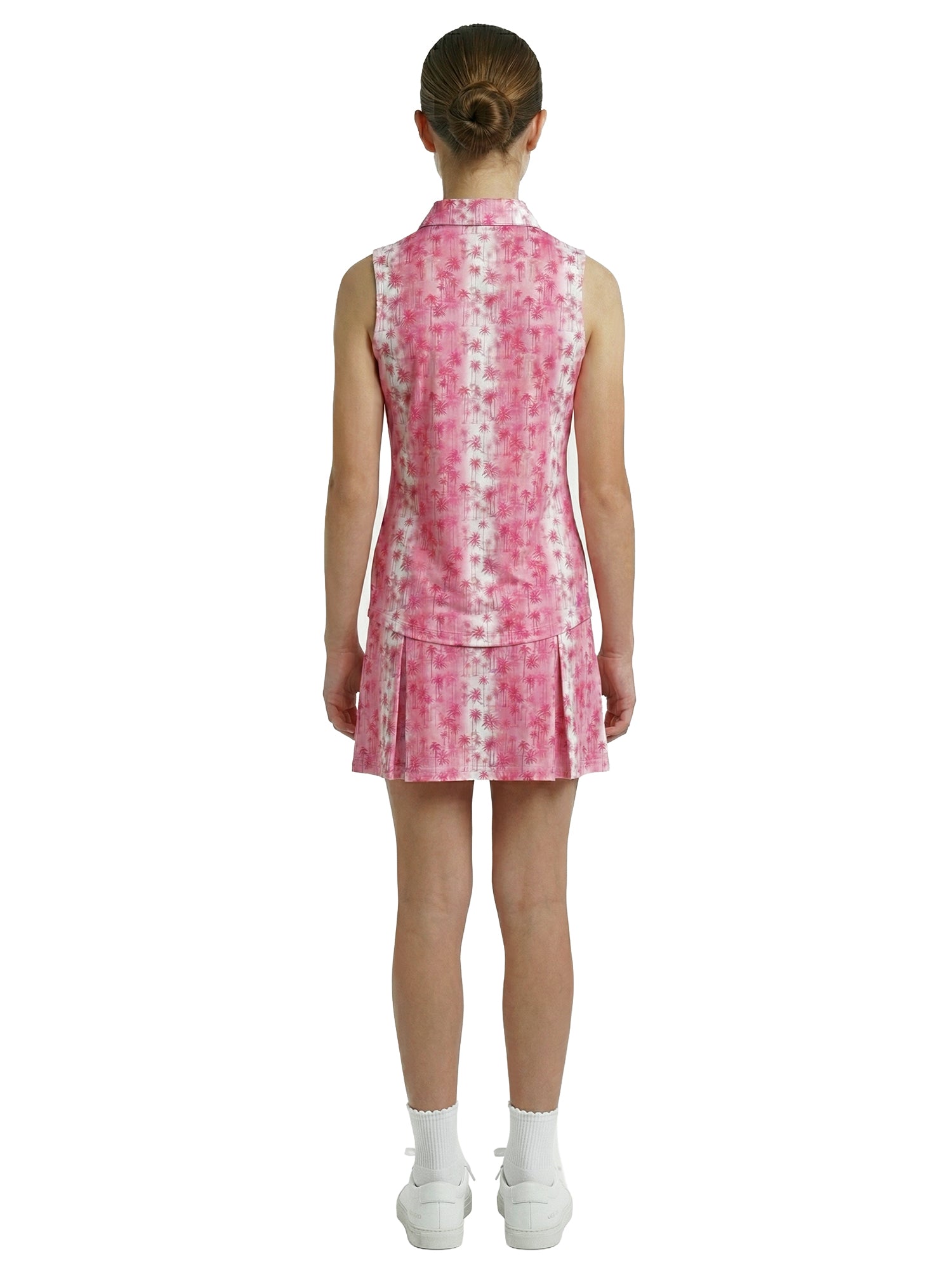 Girls Gemma Polo - Sunset Palms - Fuschia Pink