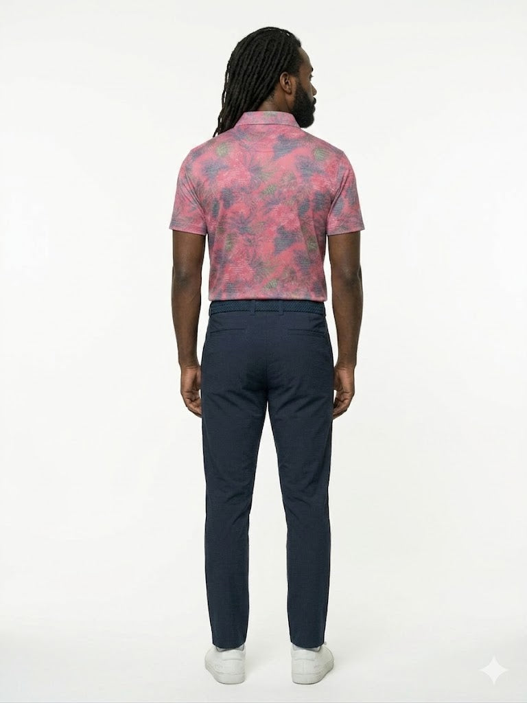 The G.O.A.T. Polo - Tropical Stripe - Calypso Coral