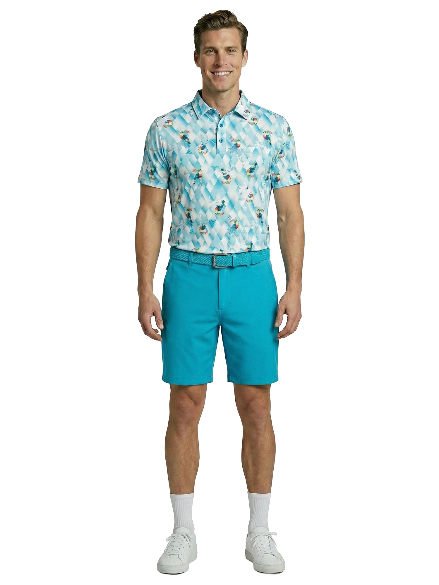 The G.O.A.T. Polo - Toucan Prism - Bachelor Button