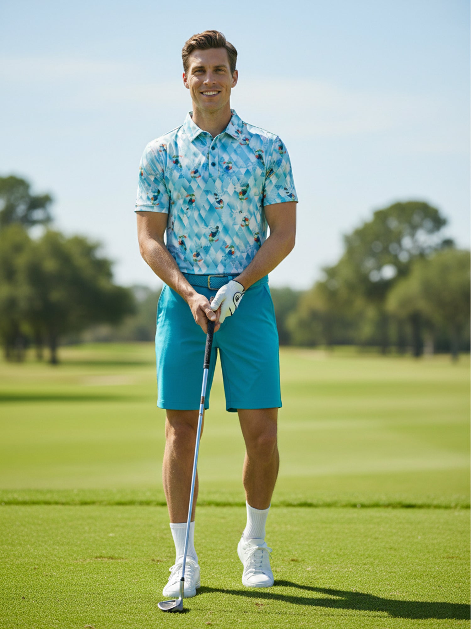 The G.O.A.T. Polo - Toucan Prism - Bachelor Button