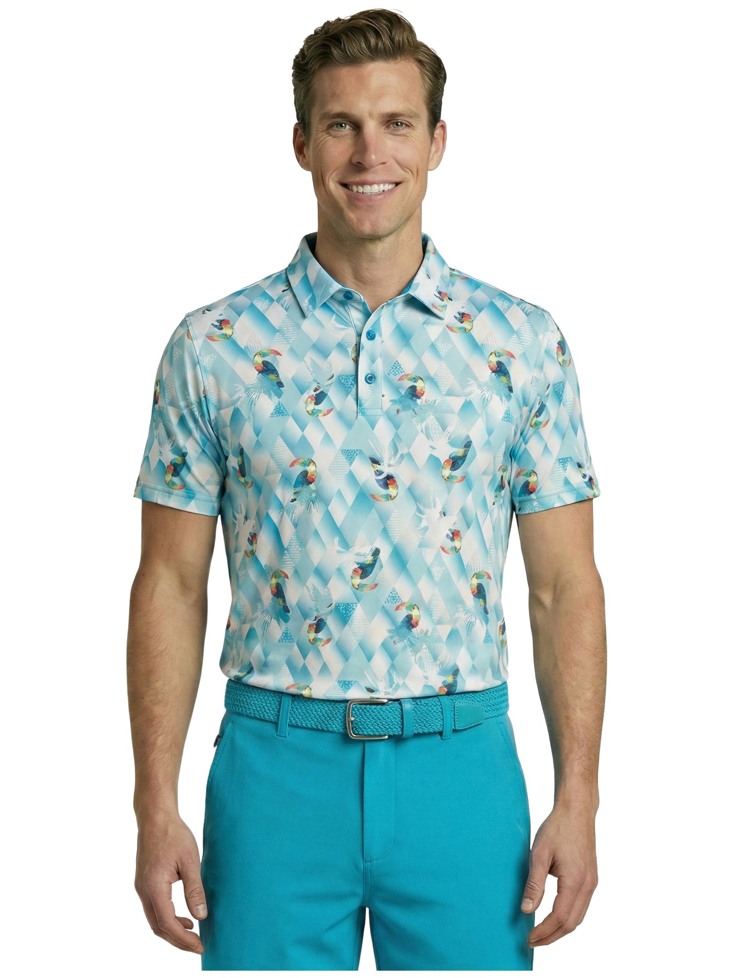 The G.O.A.T. Polo - Toucan Prism - Bachelor Button