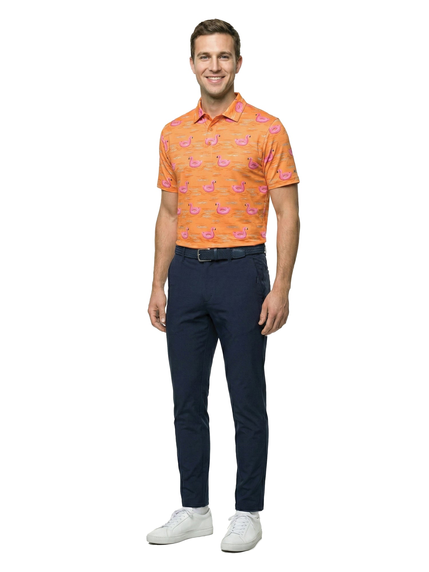 The G.O.A.T. Polo - Flamingo Floatie - Mock Orange