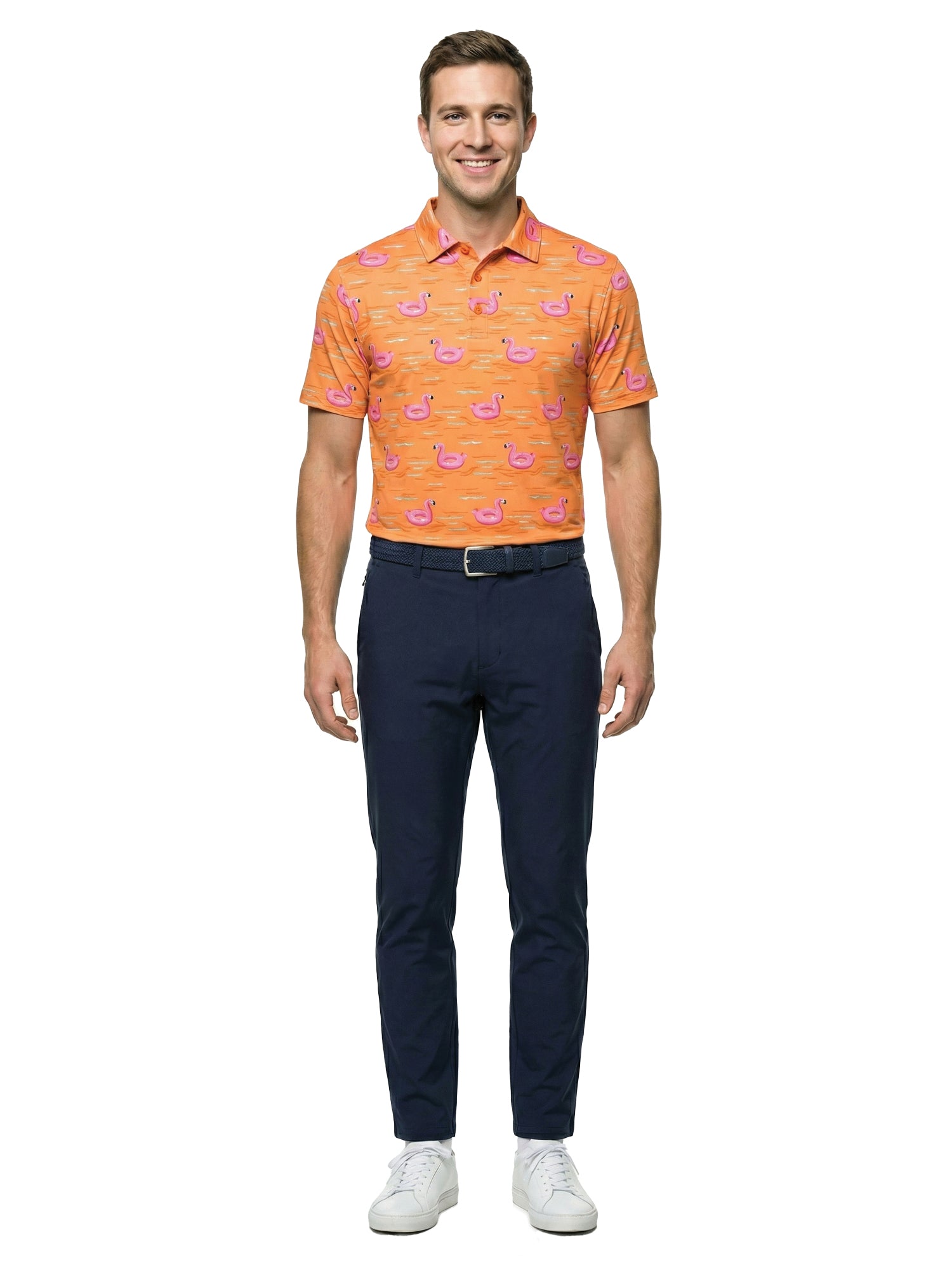 The G.O.A.T. Polo - Flamingo Floatie - Mock Orange