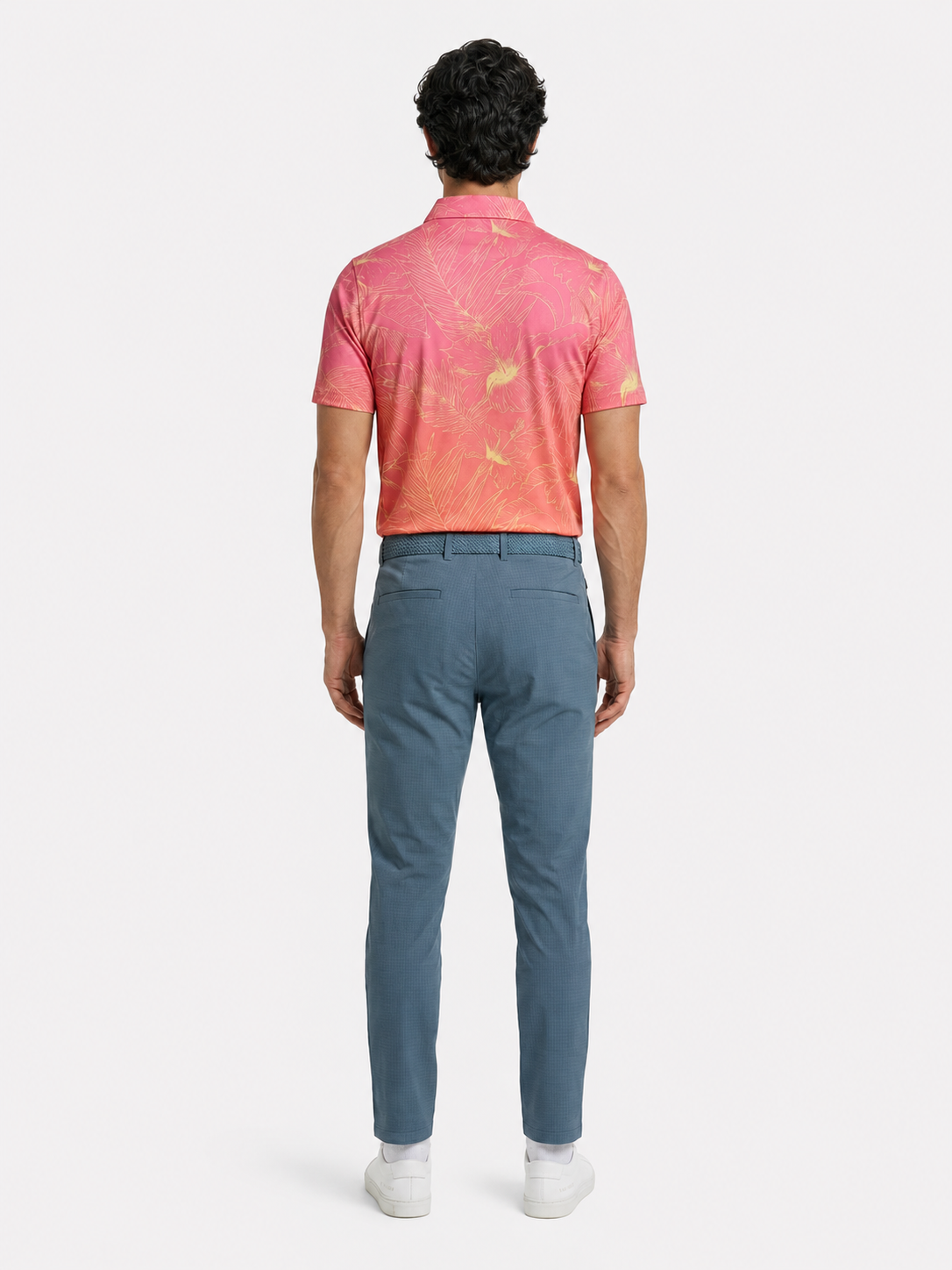 The G.O.A.T. Polo - Ombre Hibiscus Tropical - Mock Orange Ombre