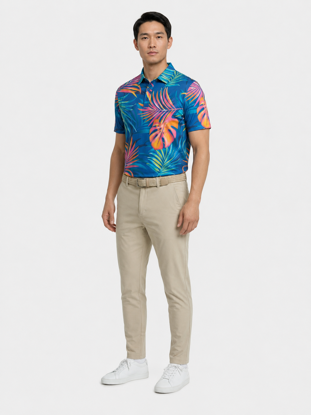The G.O.A.T. Polo - Flouro Palm - Birdie Blue