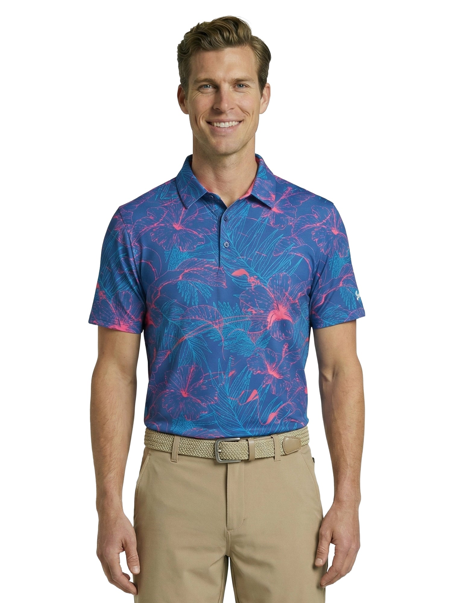 The G.O.A.T. Polo - Layer Tropical - Birdie Blue