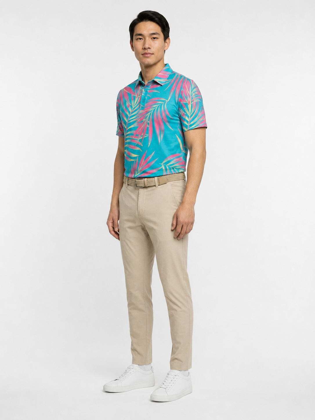 The G.O.A.T. Polo - Leaves - Bachelor Button