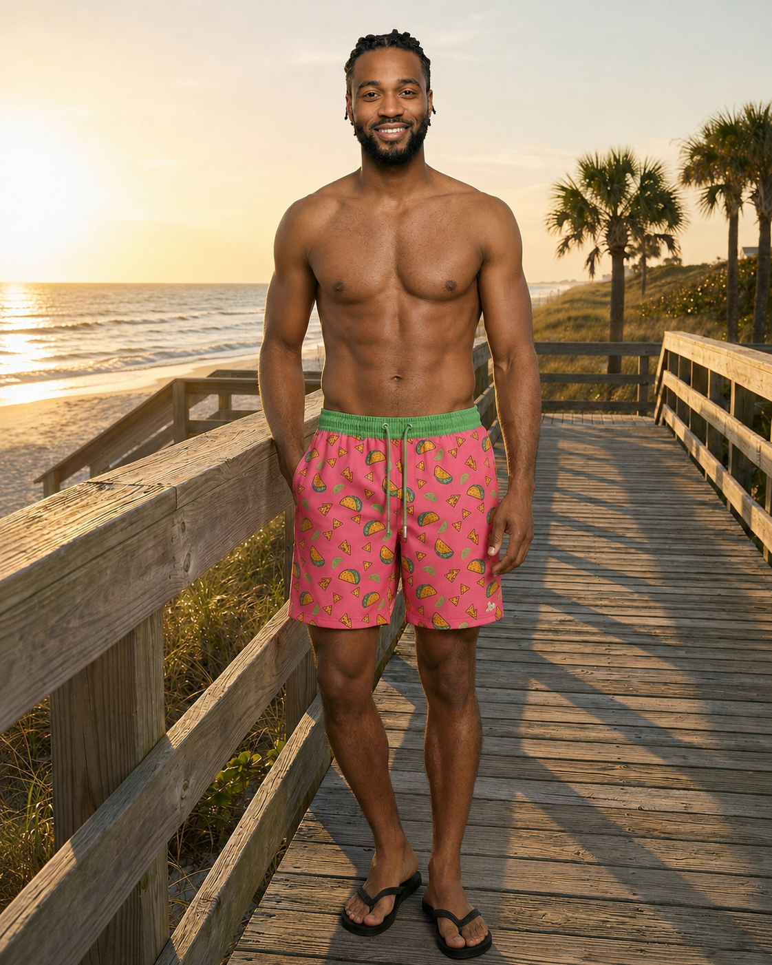 Patrick Swim Short - Taco Tuesday - Knockout Pink