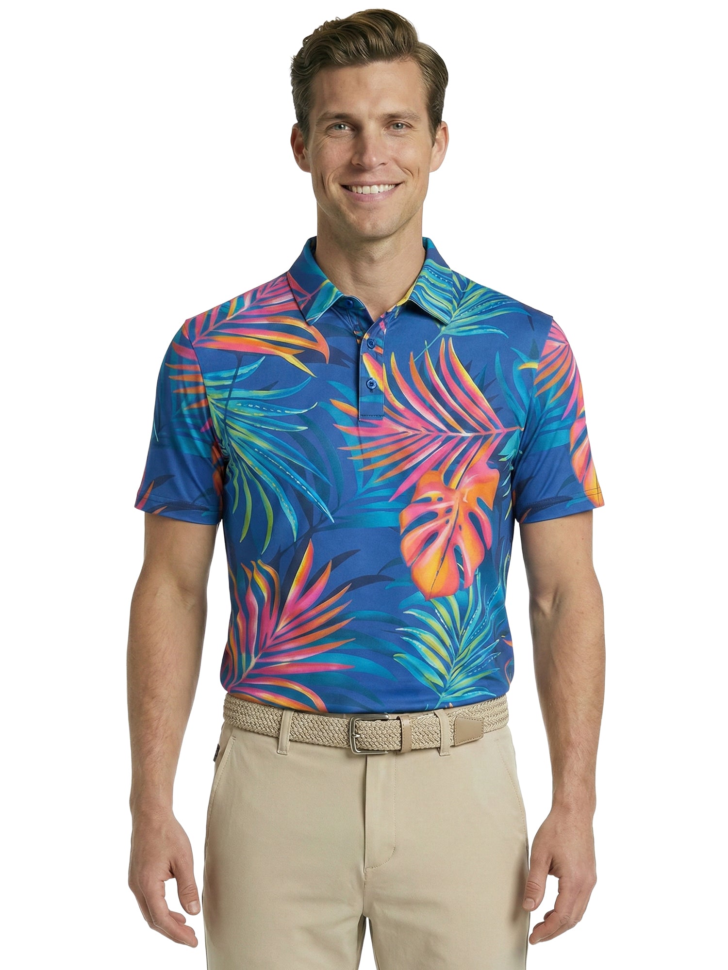 The G.O.A.T. Polo - Flouro Palm - Birdie Blue