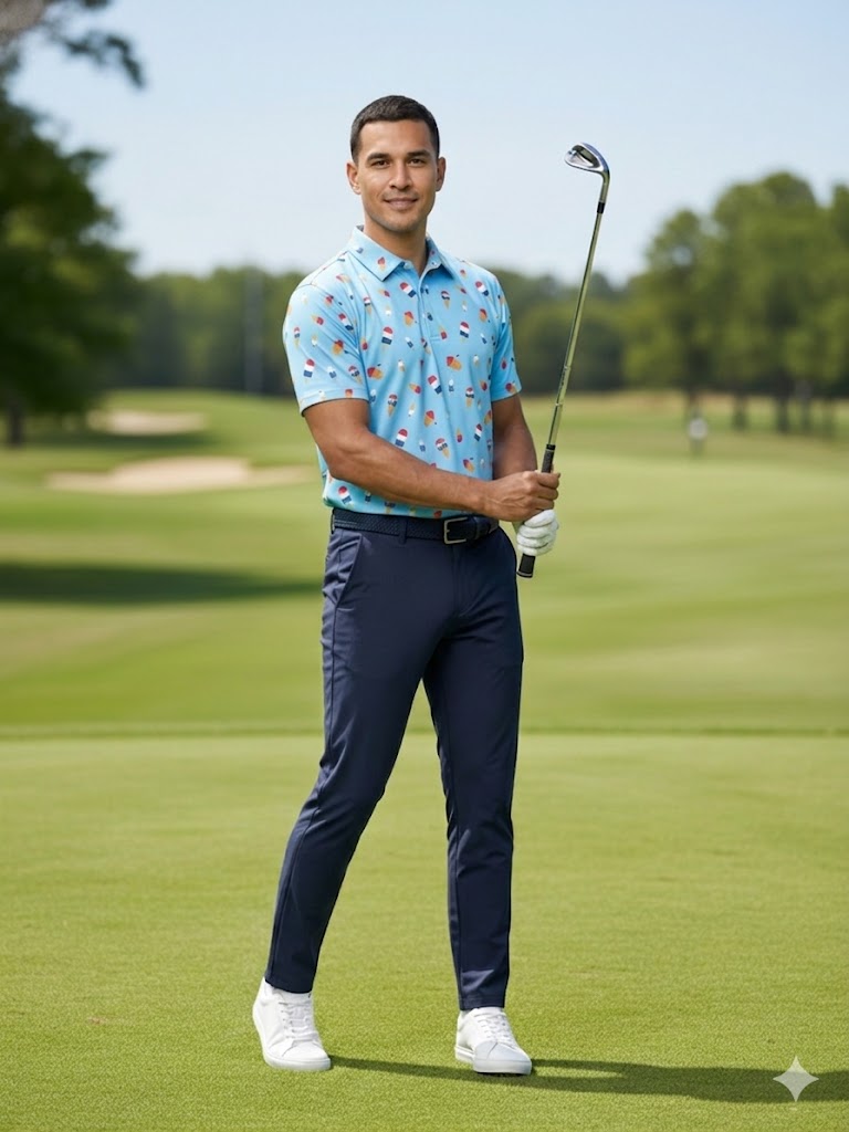 The G.O.A.T. Polo - Ice Cream Drip - Light Blue