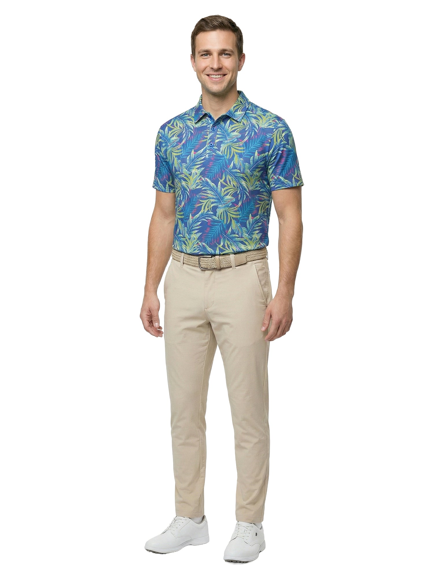 The G.O.A.T. Polo - Jungle Glow - Birdie Blue