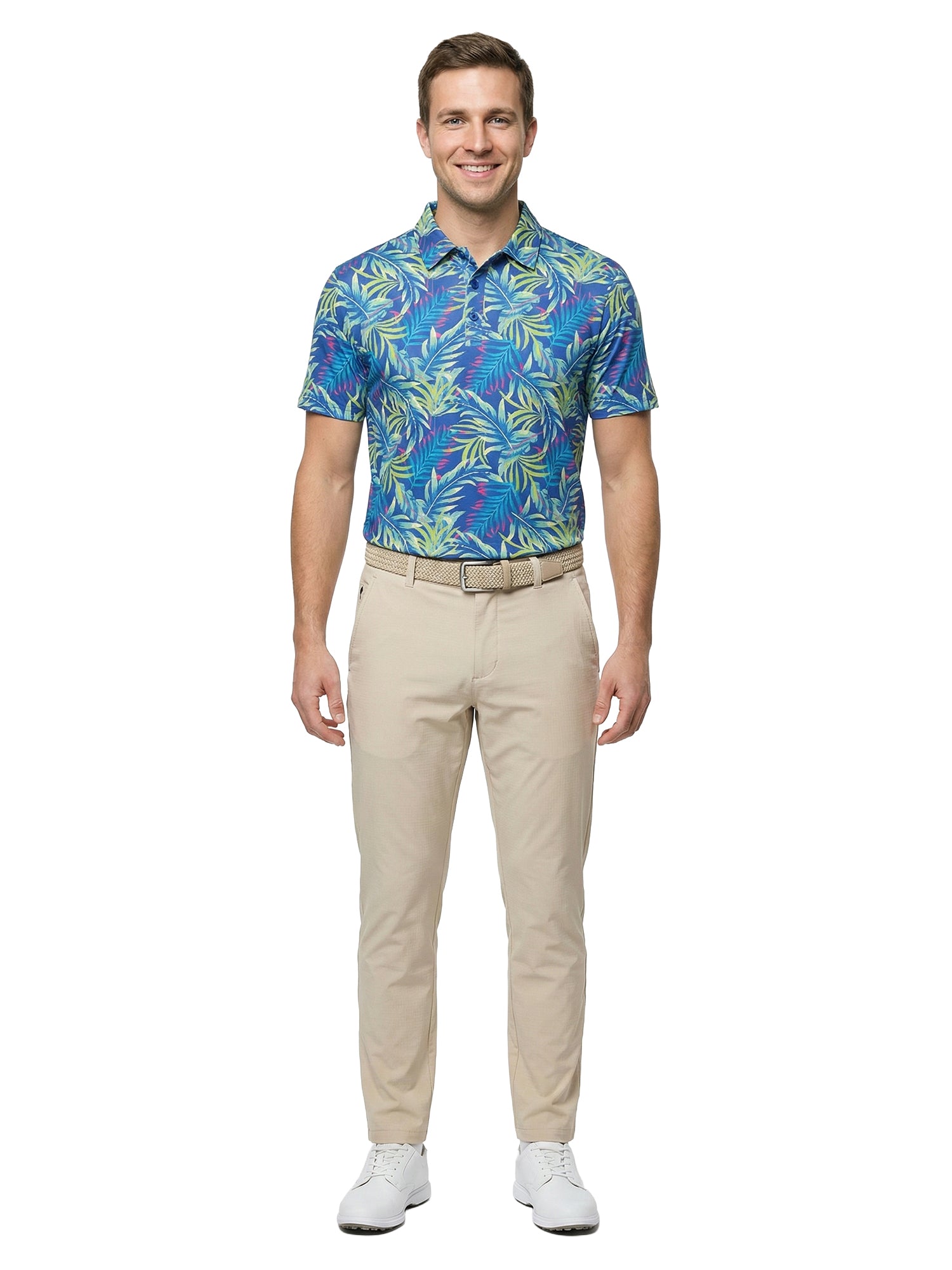 The G.O.A.T. Polo - Jungle Glow - Birdie Blue