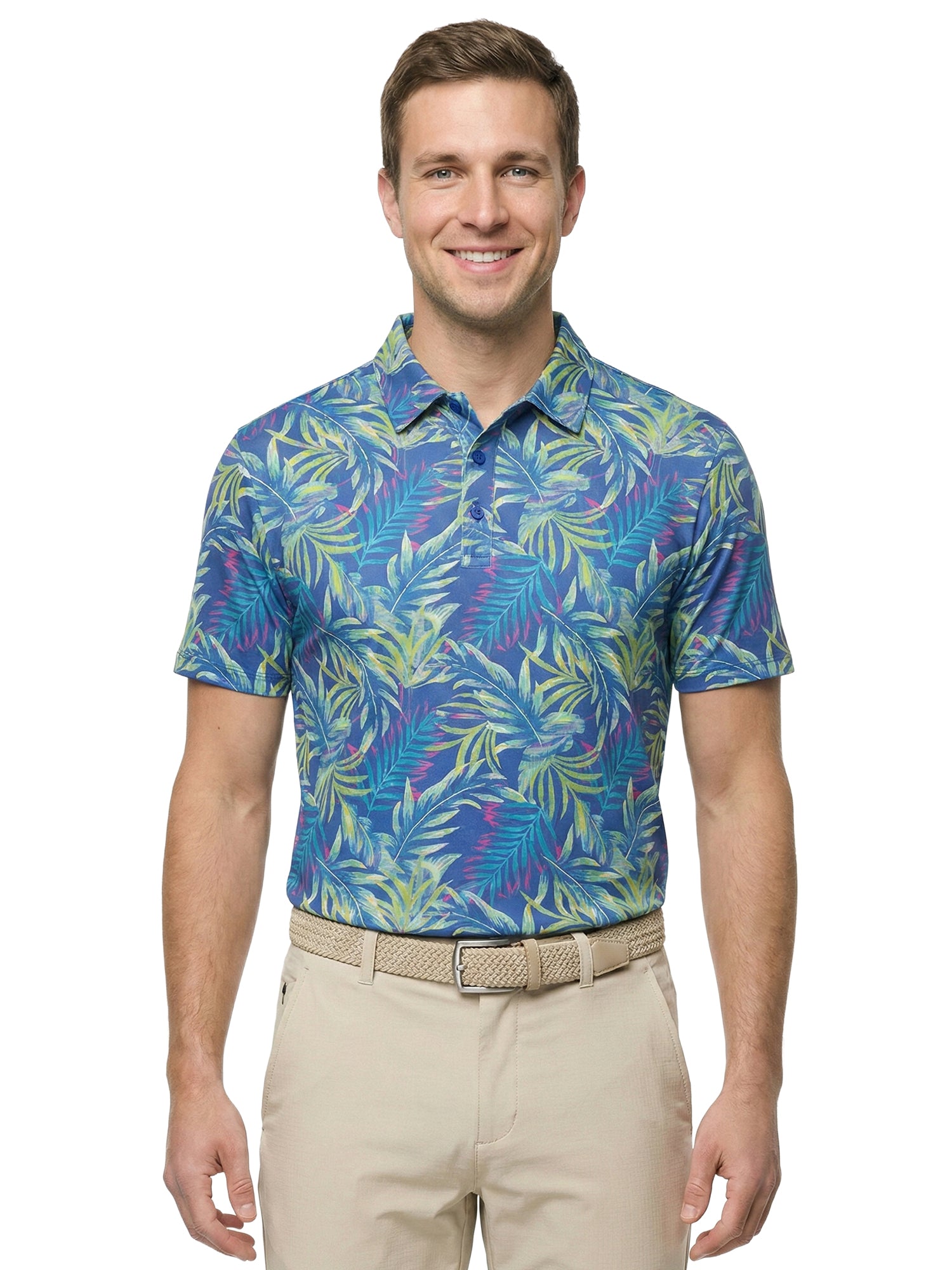 The G.O.A.T. Polo - Jungle Glow - Birdie Blue