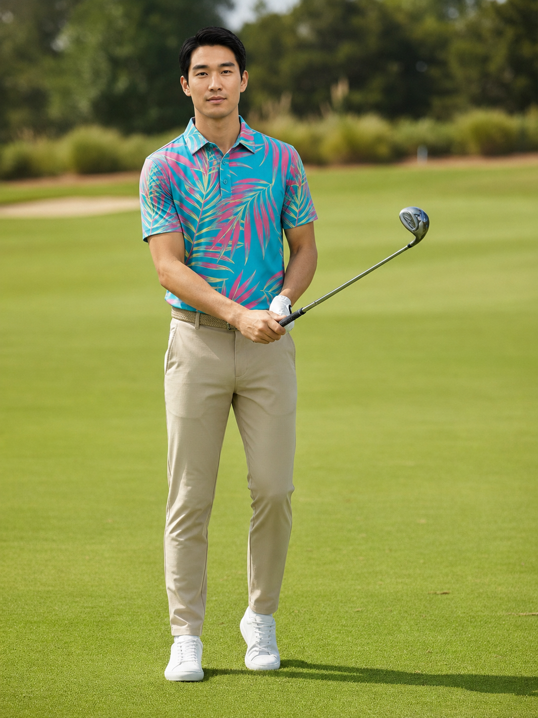 The G.O.A.T. Polo - Leaves - Bachelor Button