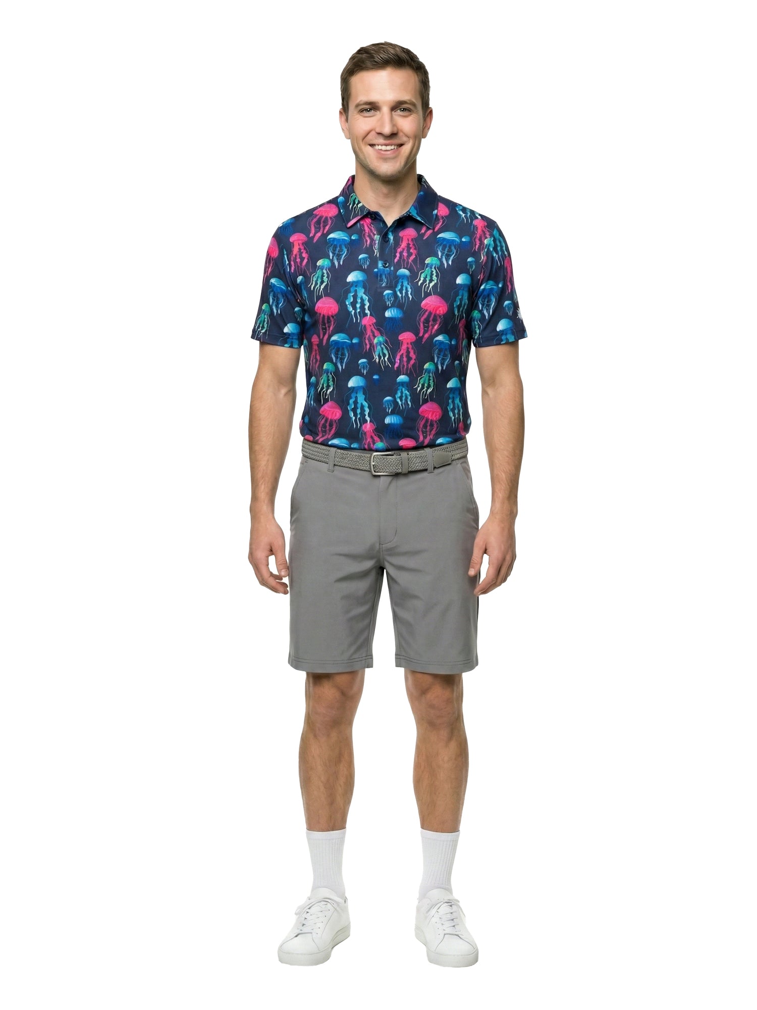 The G.O.A.T. Polo - Sea Jellies - Medieval Blue