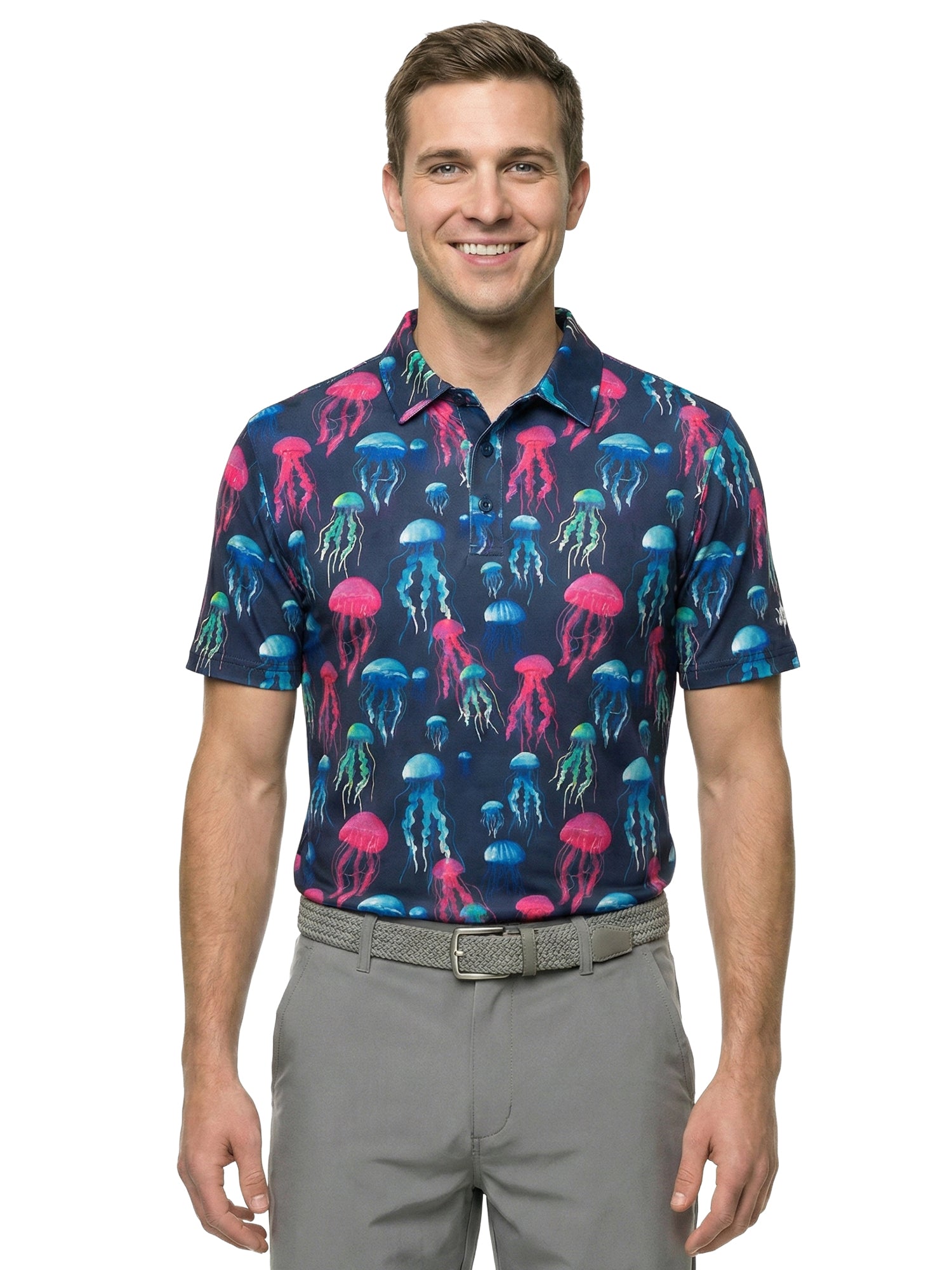 The G.O.A.T. Polo - Sea Jellies - Medieval Blue