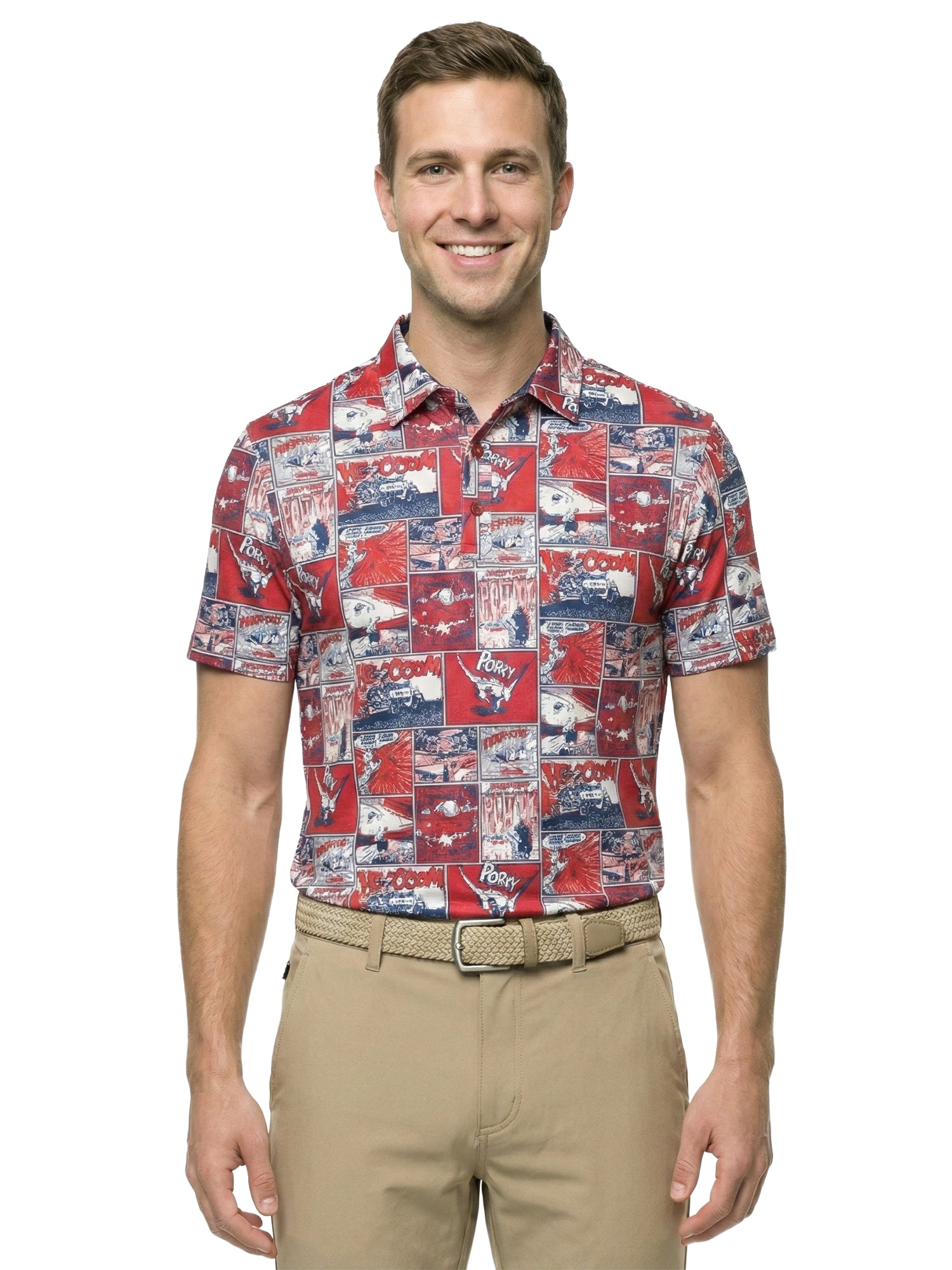 The G.O.A.T. Polo - Pop Art Golf - Red/White/Blue