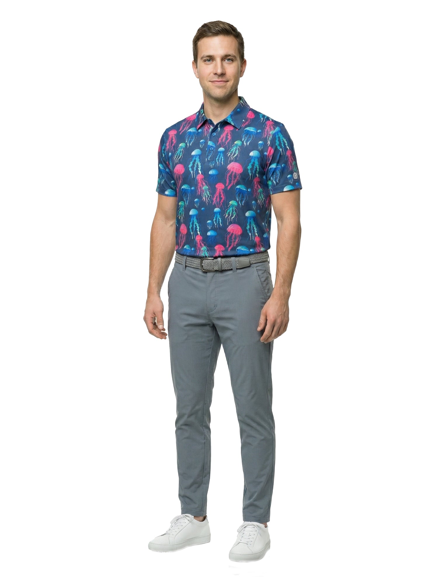 The G.O.A.T. Polo - Sea Jellies - Medieval Blue