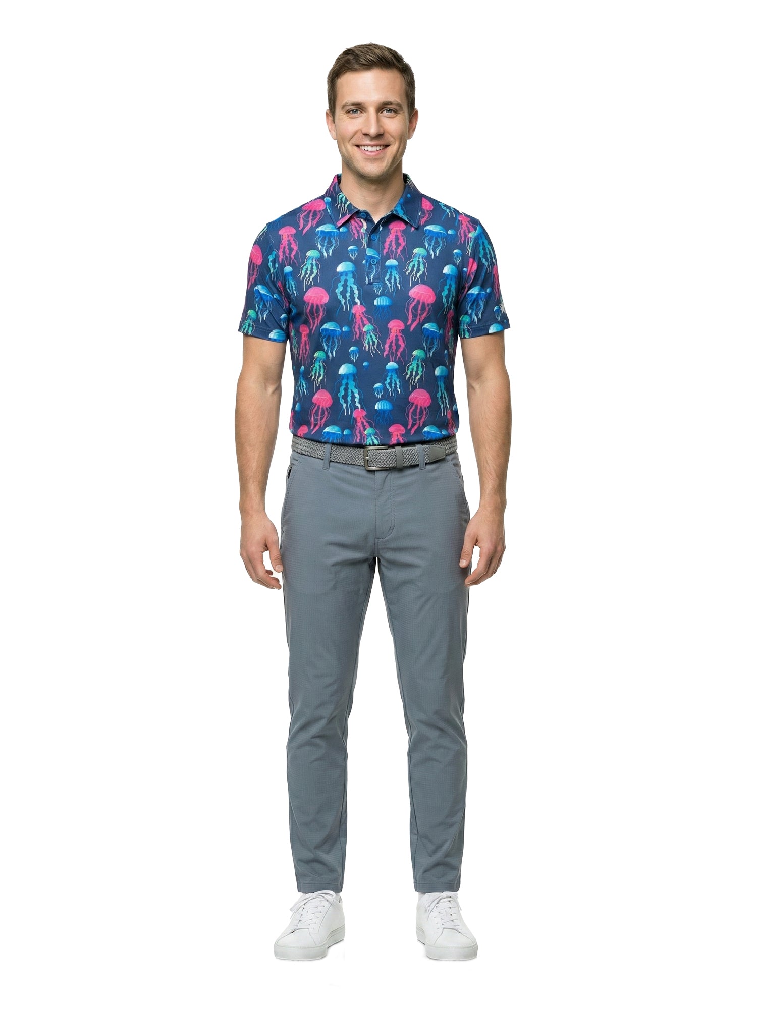 The G.O.A.T. Polo - Sea Jellies - Medieval Blue
